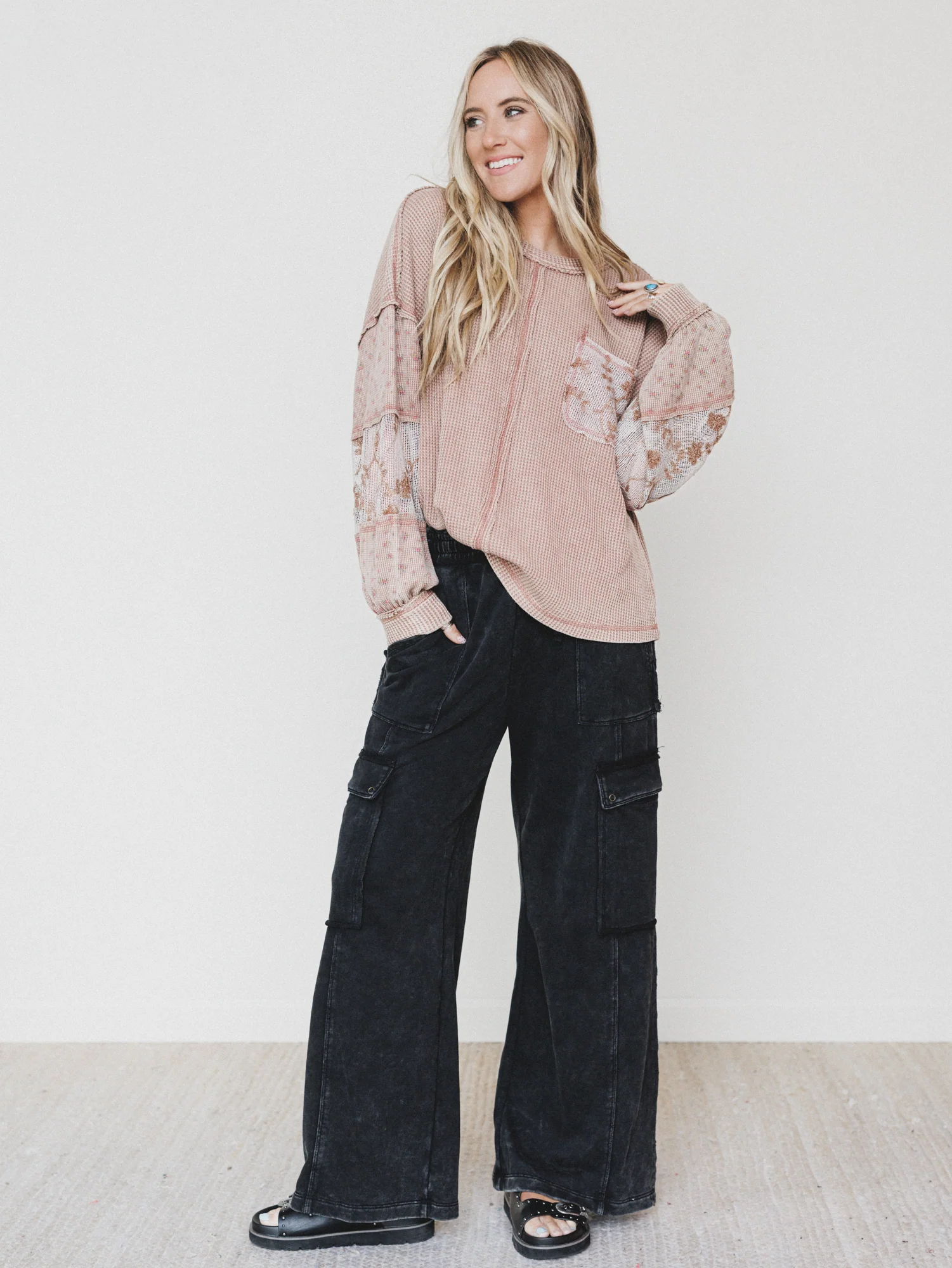 It's a Match Wide Leg Pants - Ash Black - Image 3
