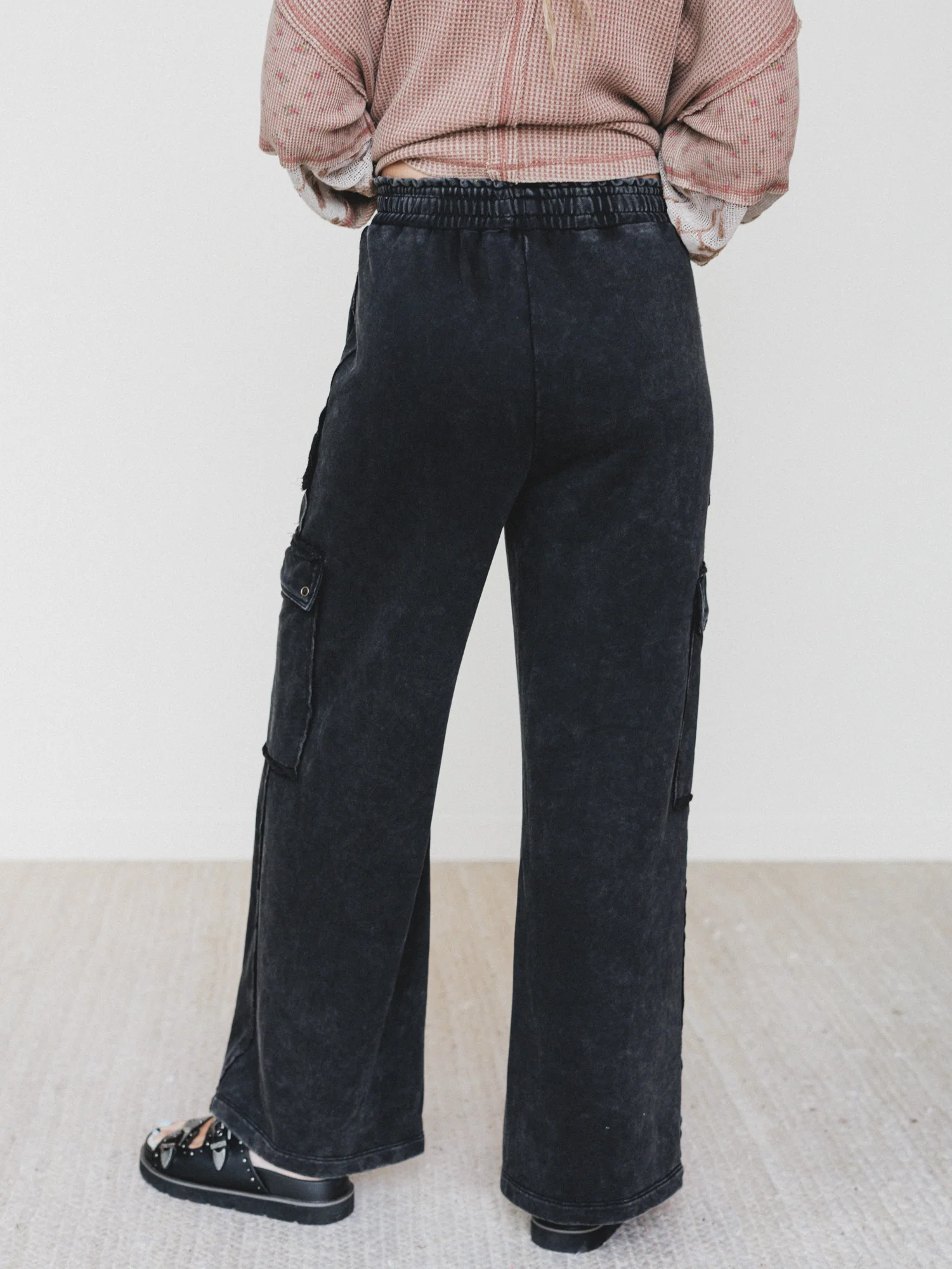 It's a Match Wide Leg Pants - Ash Black - Image 6