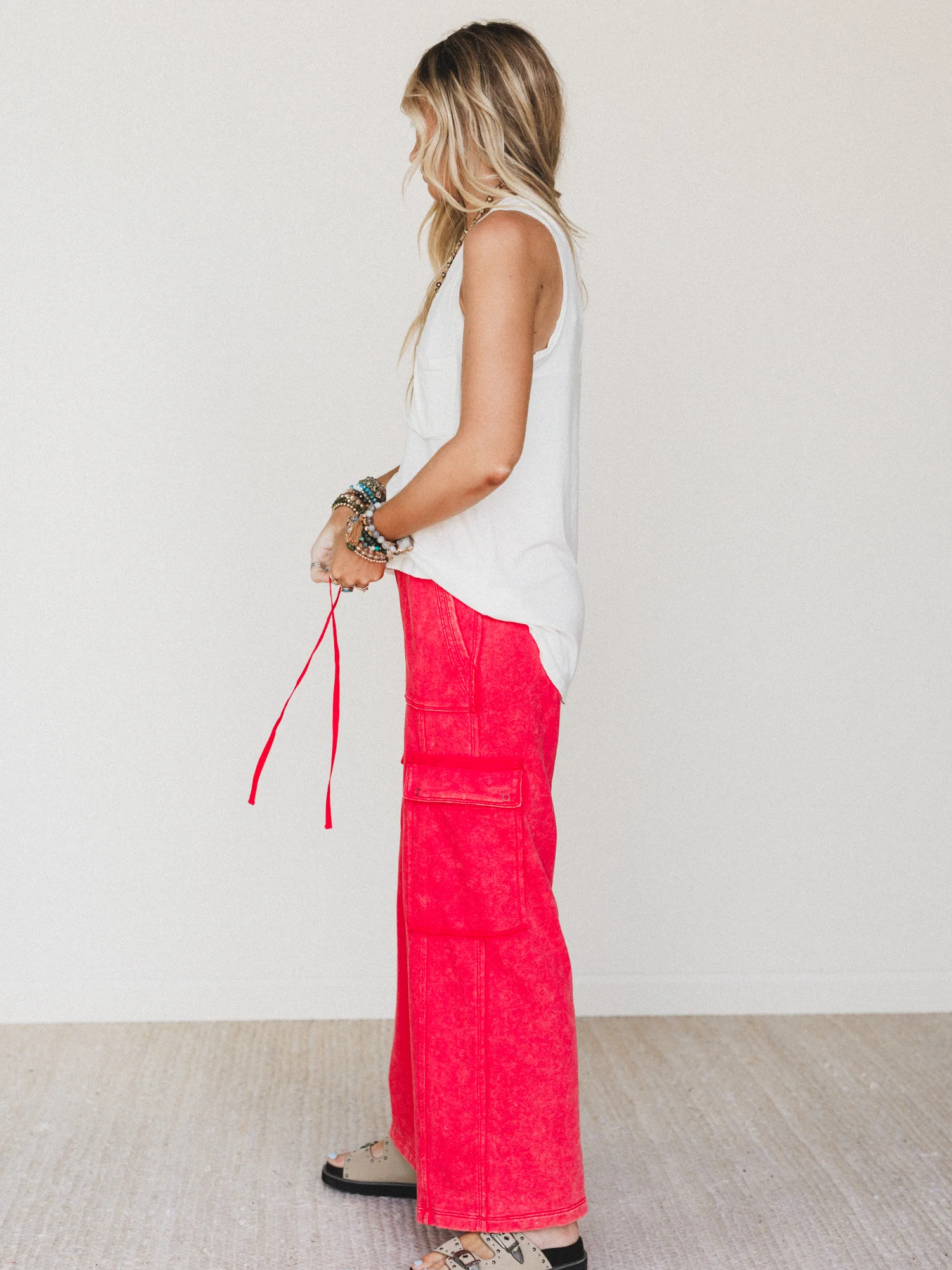 It's a Match Wide Leg Pants - Red - Image 3