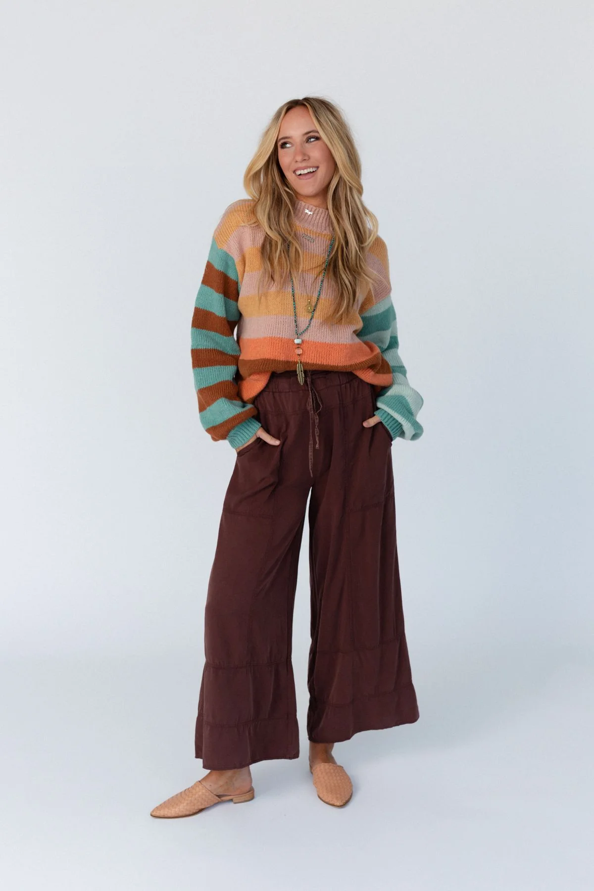 Its A Win Striped Sweater - Apricot Multi - Image 5