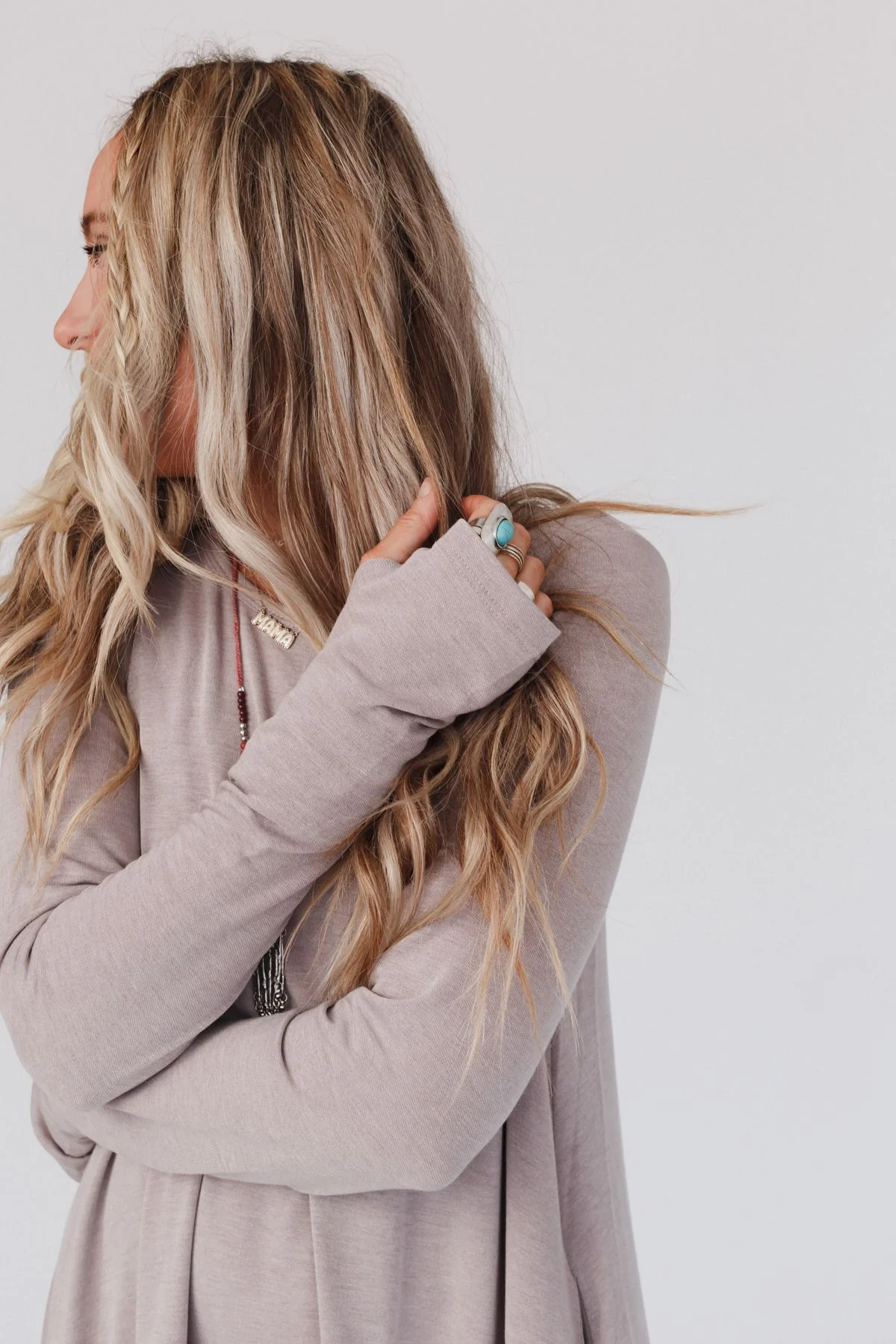 The Nest Jake Long Sleeve Crewneck Dress - Mocha Latte - Image 5