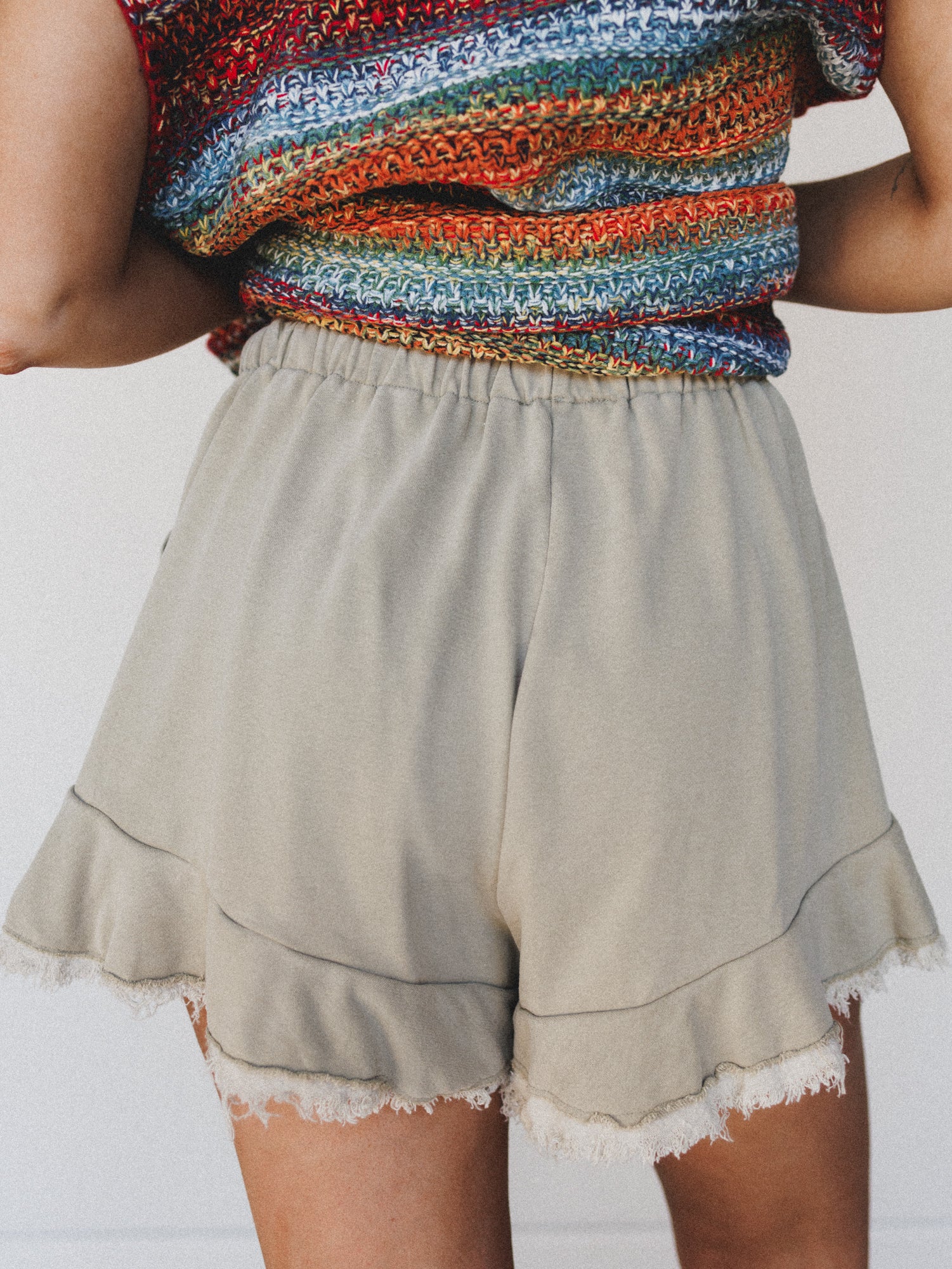 Jane Frayed Shorts - Olive - Image 3