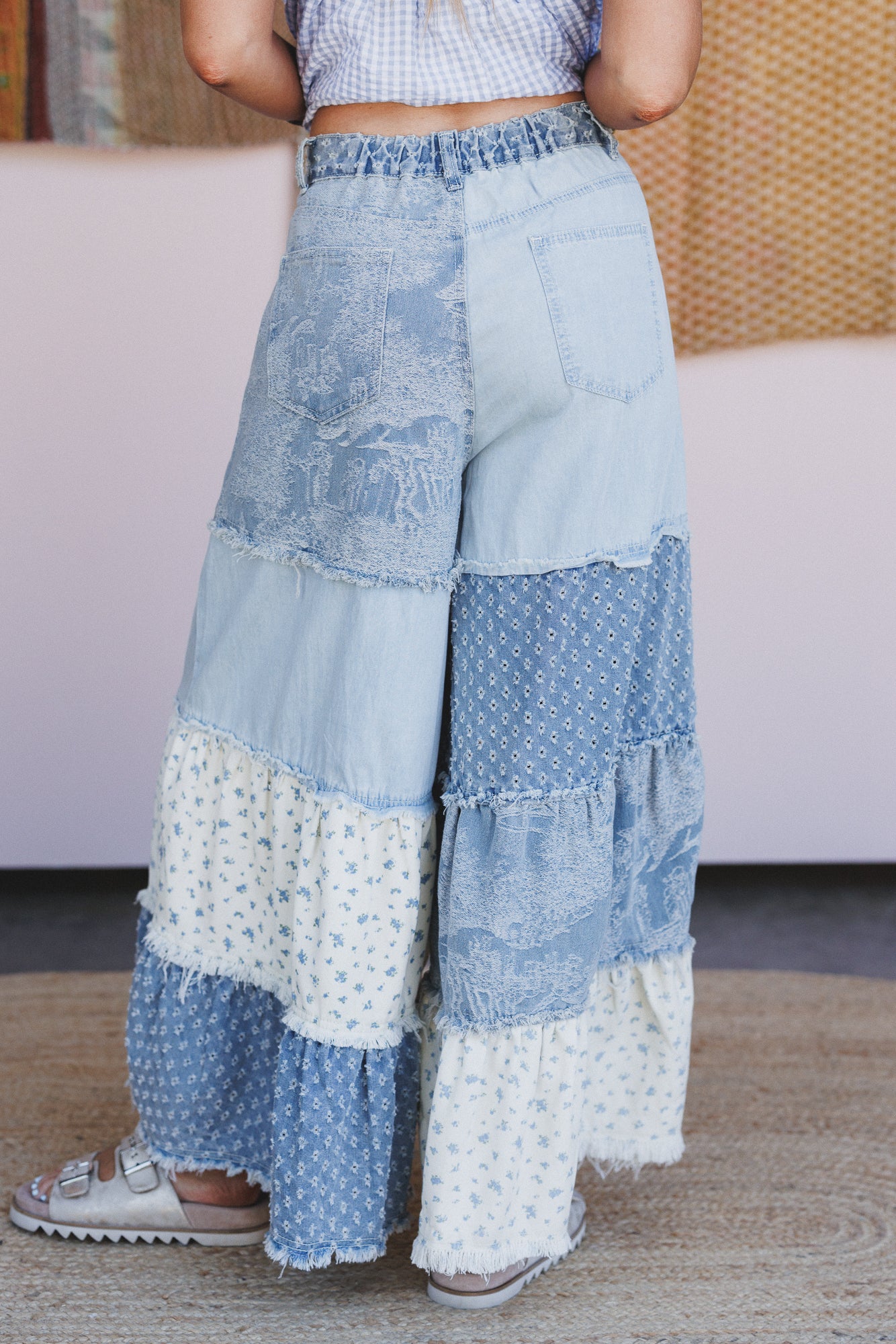 Jane Tiered Pants - Denim - Image 4
