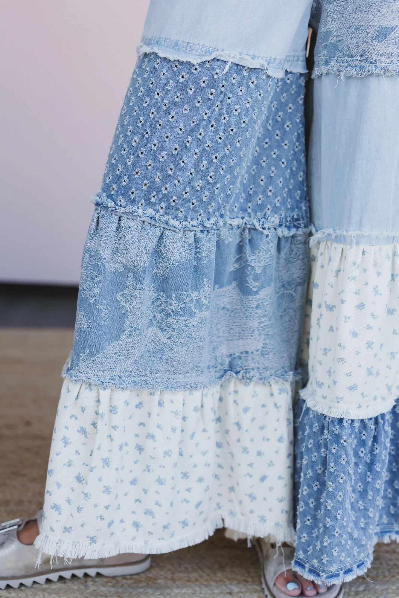Jane Tiered Pants - Denim - Image 6