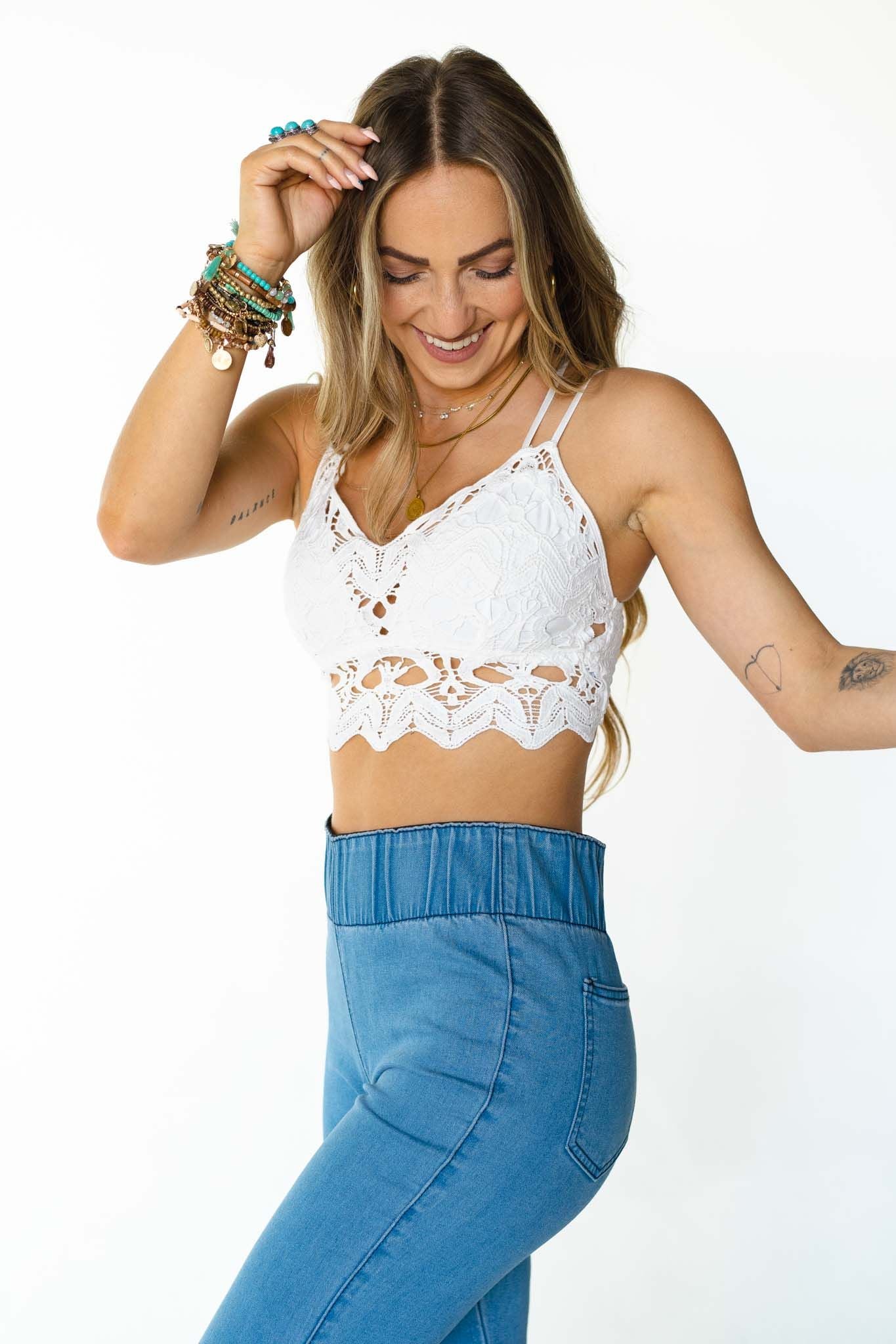 Janet Lace Bralette - White - Image 5