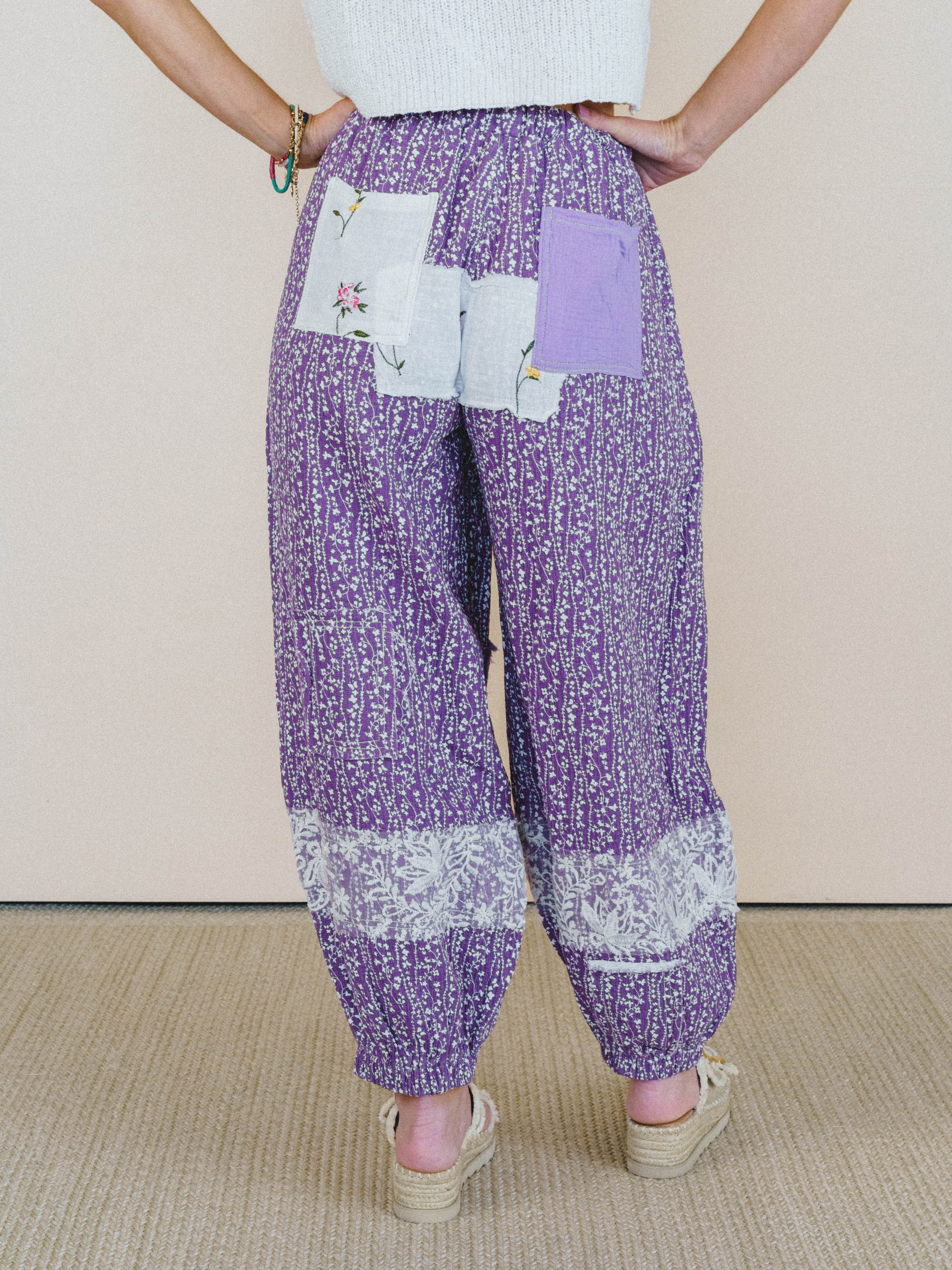 Jeanie Patchwork Pants - Lilac - Image 2