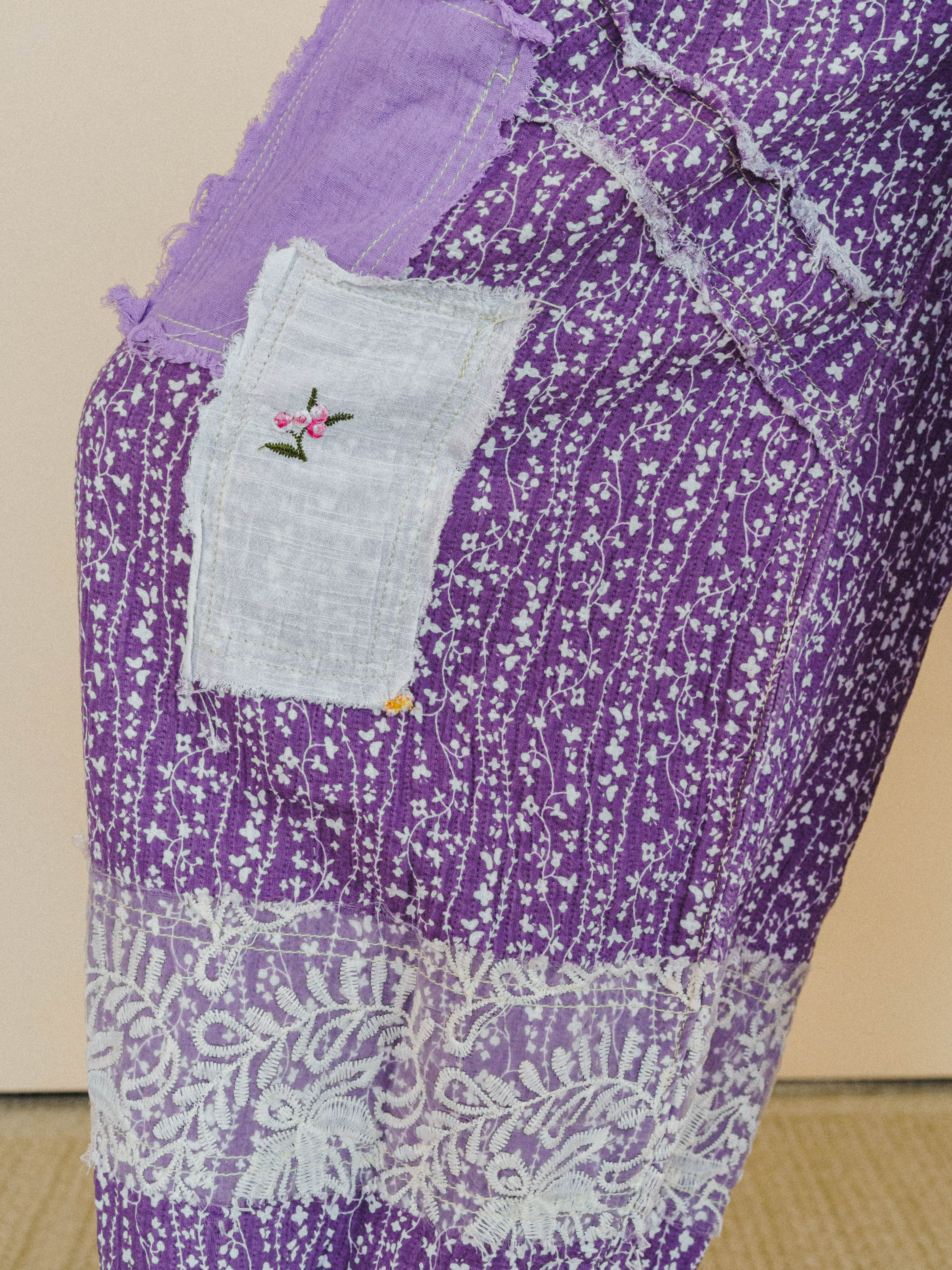 Jeanie Patchwork Pants - Lilac - Image 6