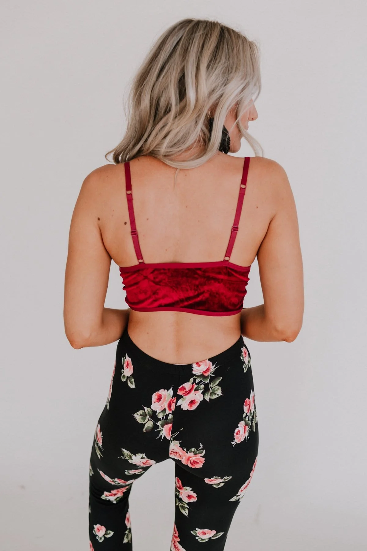 Jessa Velvet and Lace Cami - Burgundy - Image 4
