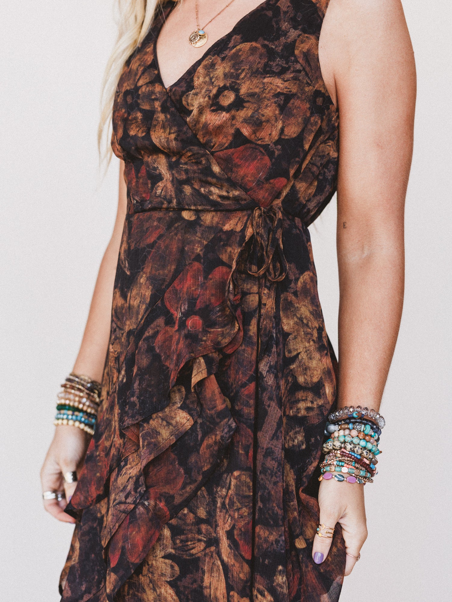 Jocelyn Wrap Dress - Black - Image 3