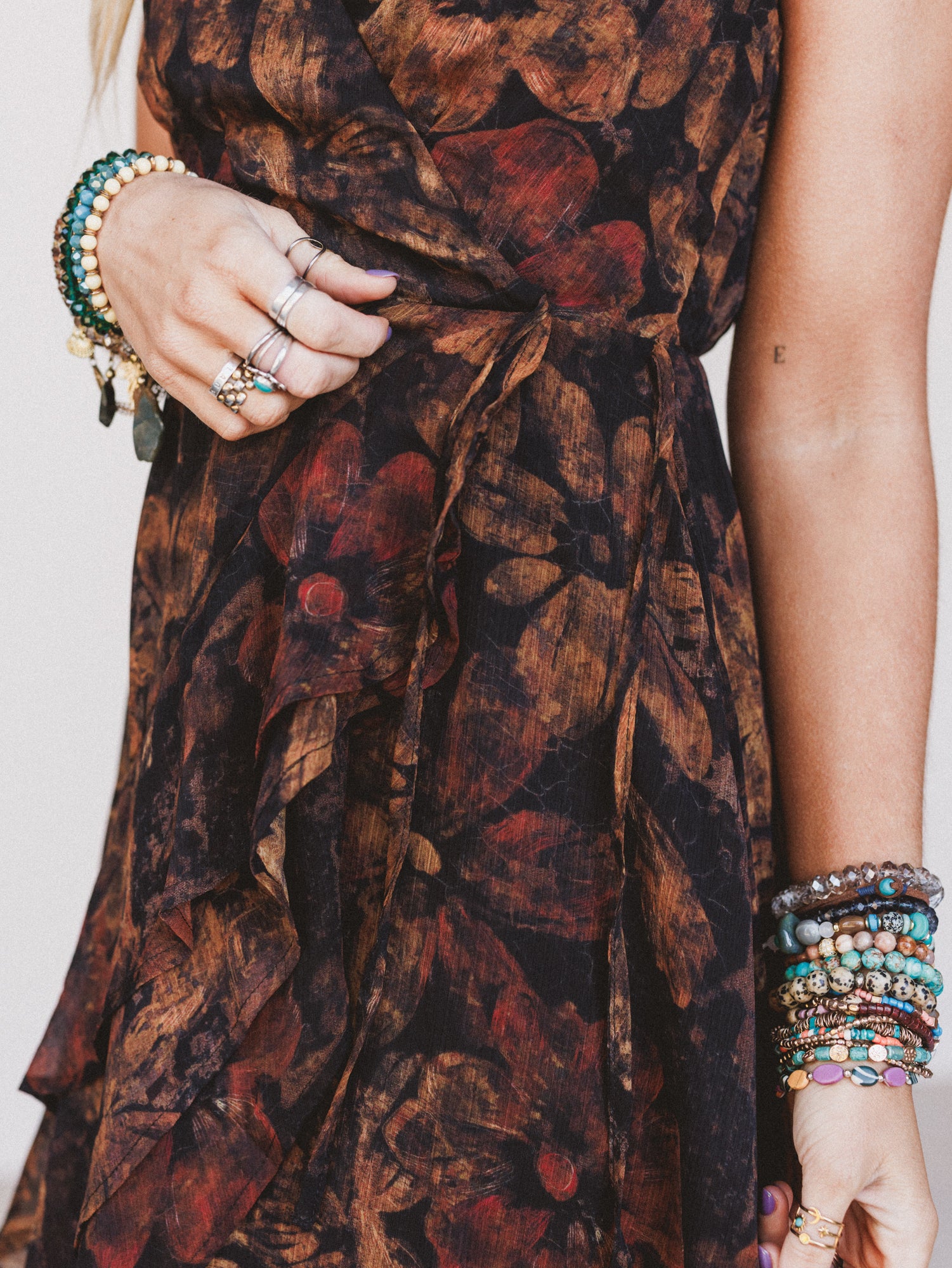 Jocelyn Wrap Dress - Black - Image 4