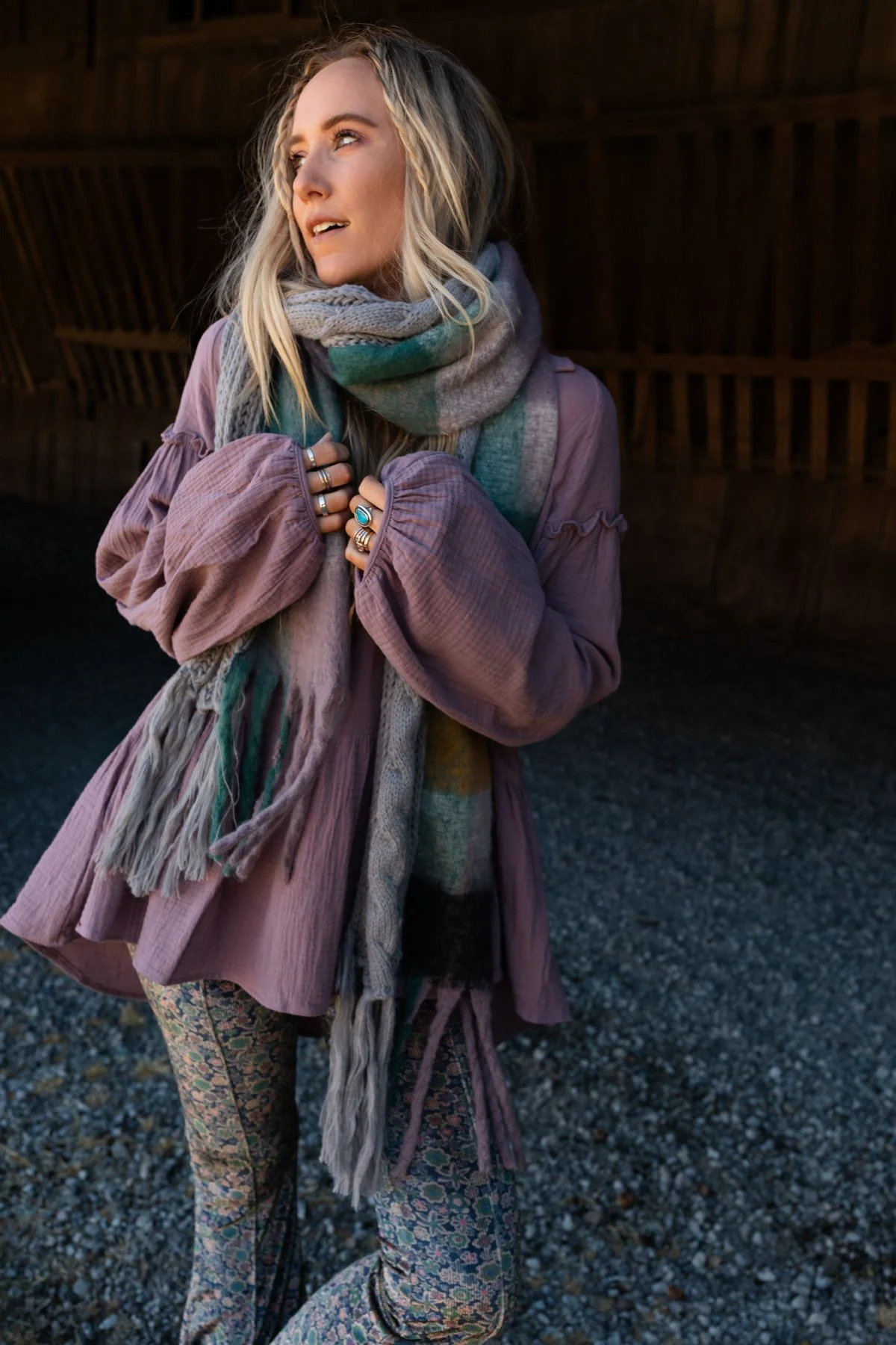 Joy Of Cozy Textured Scarf - Gray - Image 10