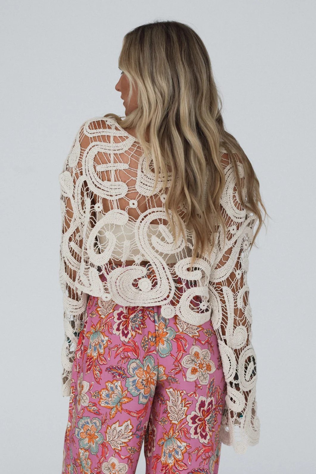Juliet Crochet Top - Beige - Image 3