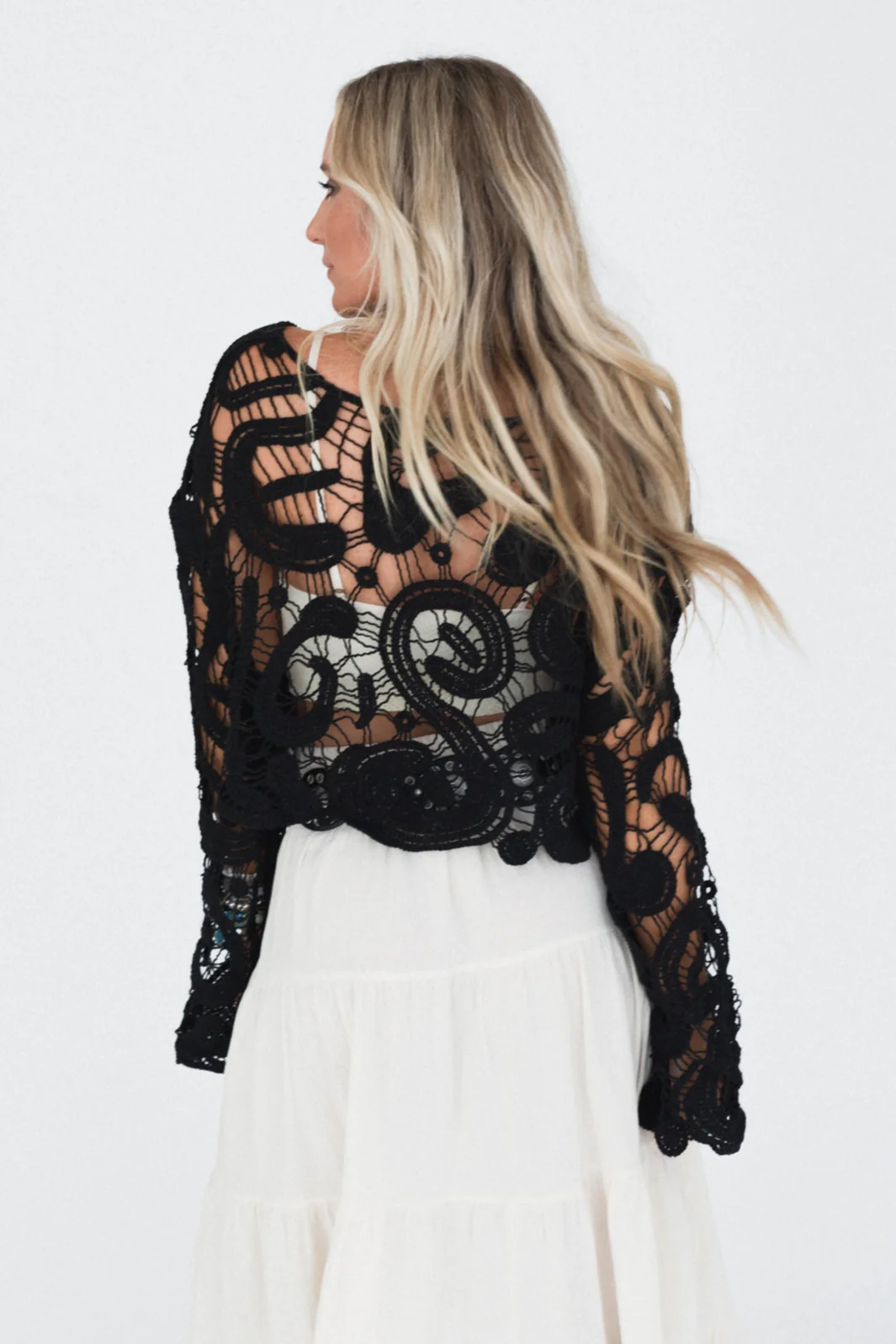Juliet Crochet Top - Black - Image 4