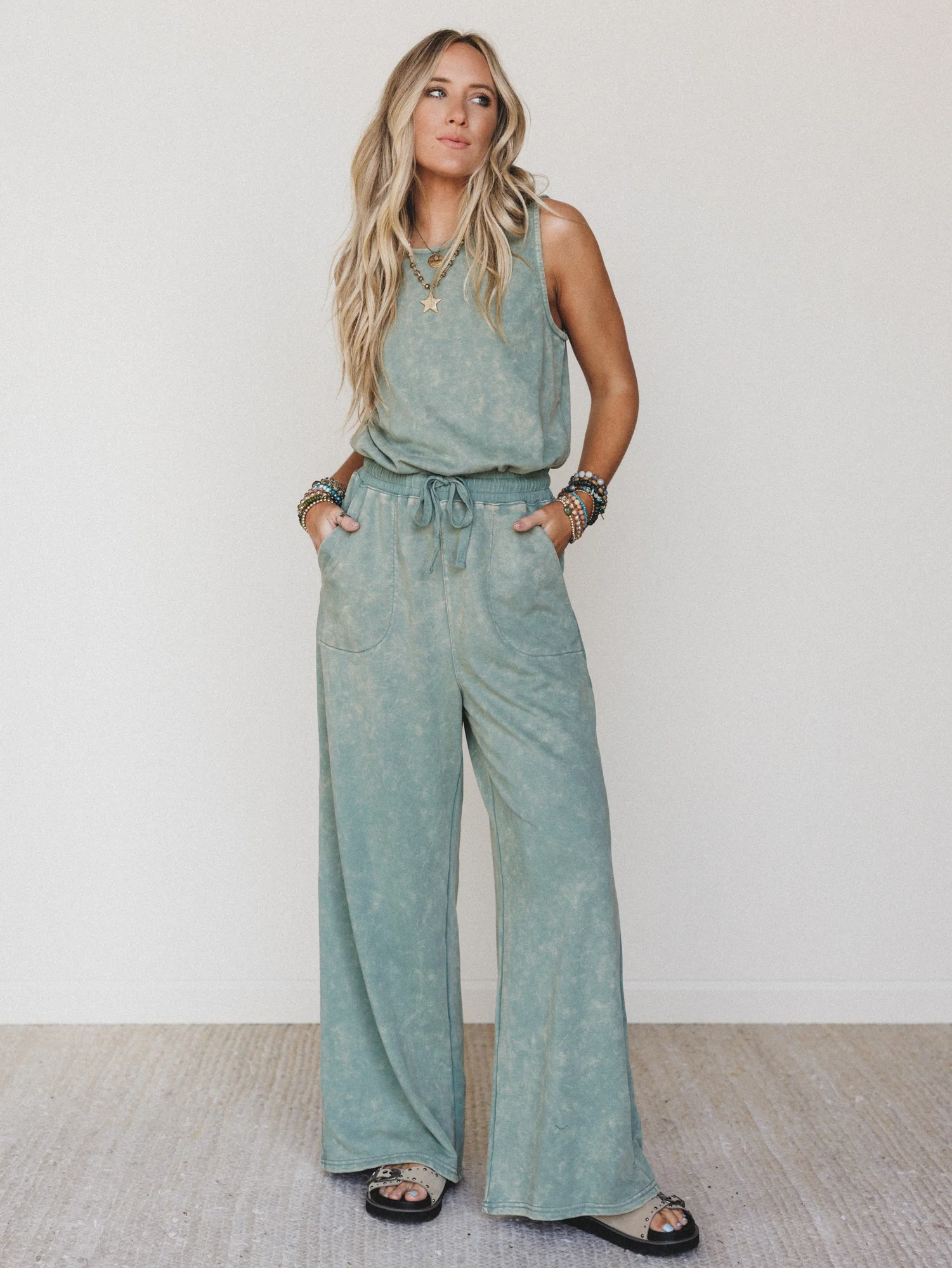 June Moon Jumpsuit - Sage
