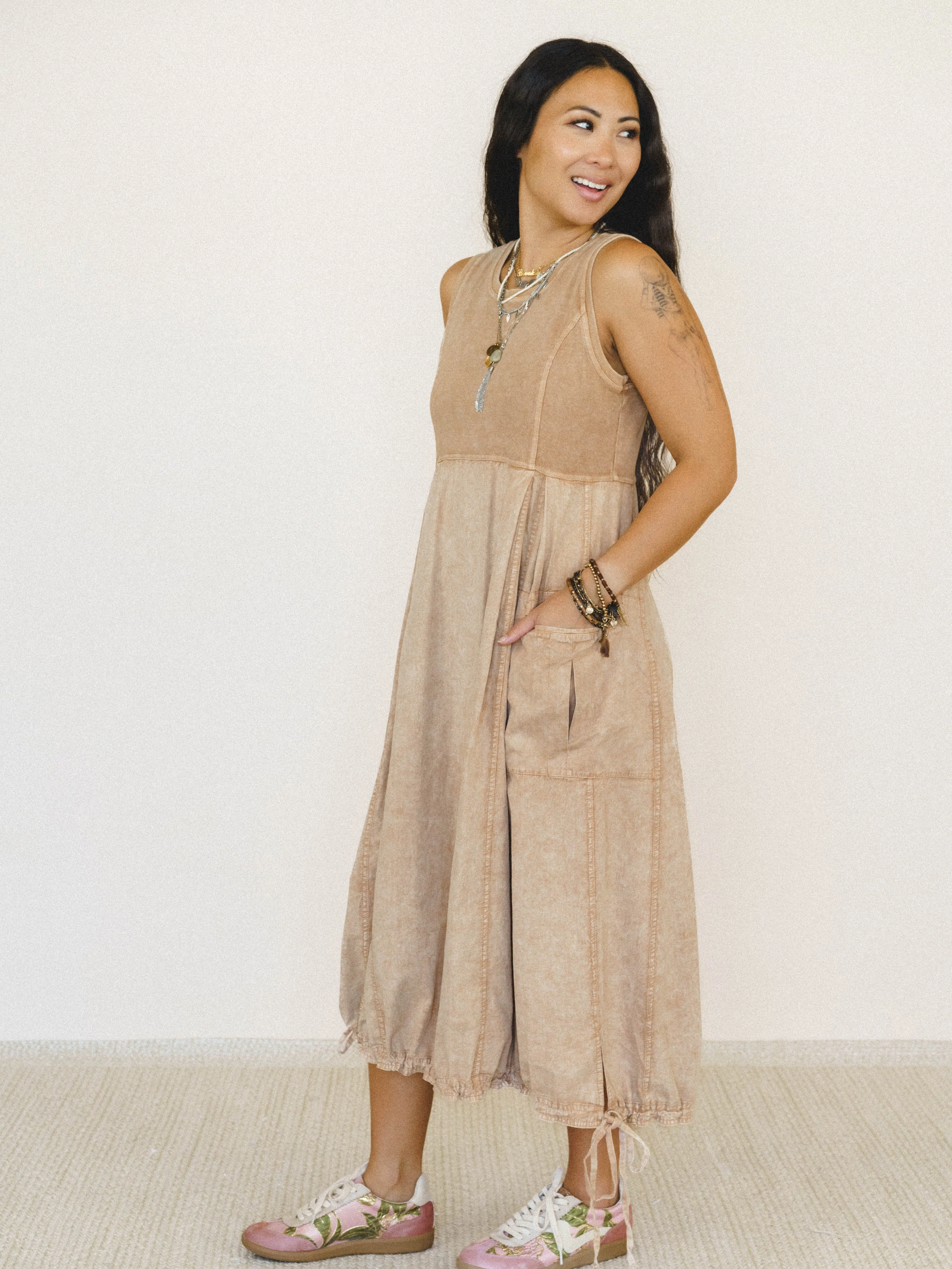 Jungle Beat Cargo Maxi Dress - Toast - Image 5