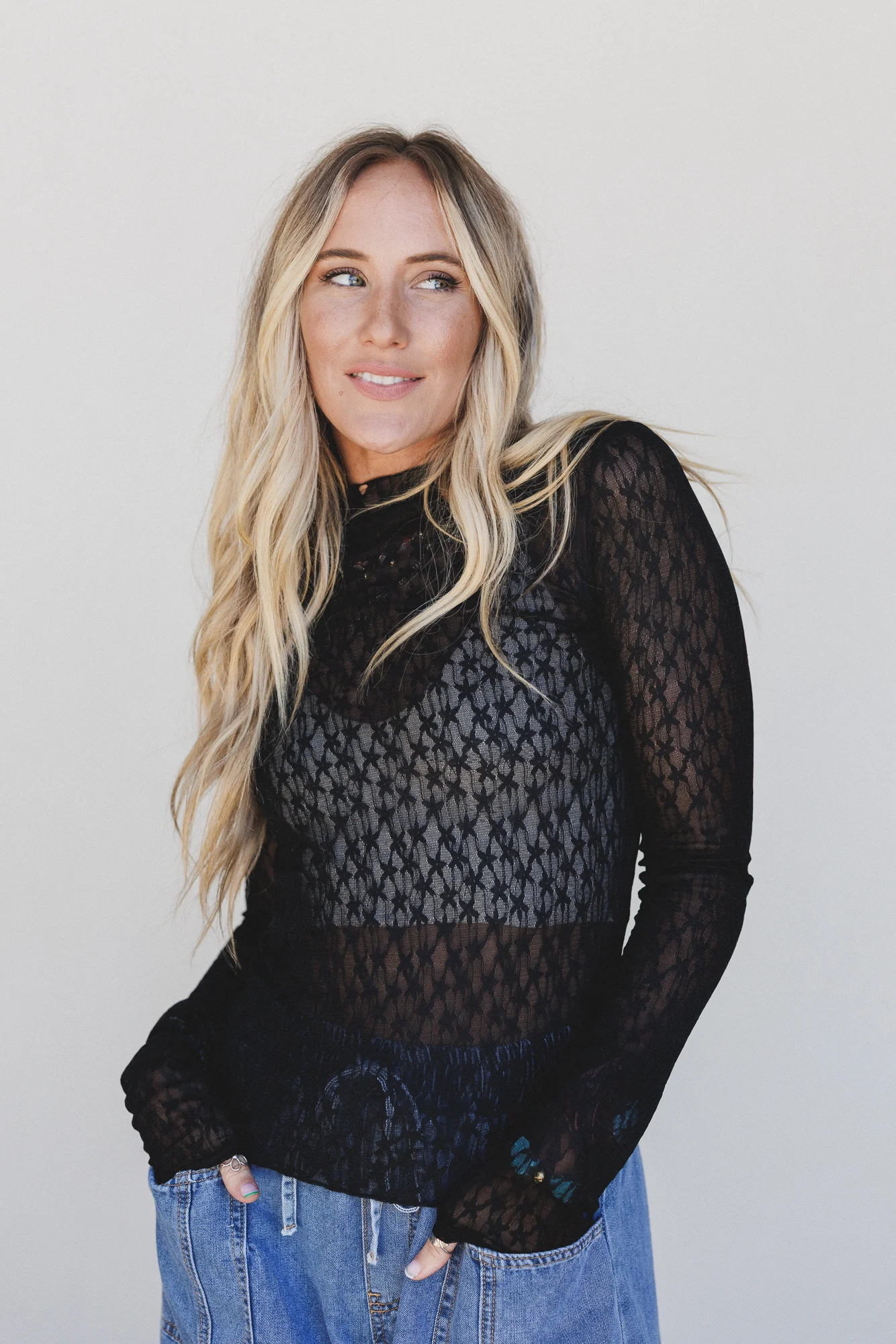 Just For Today Lace Top - Black - Image 2
