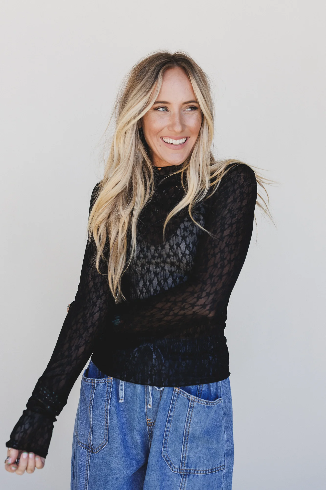 Just For Today Lace Top - Black - Image 3