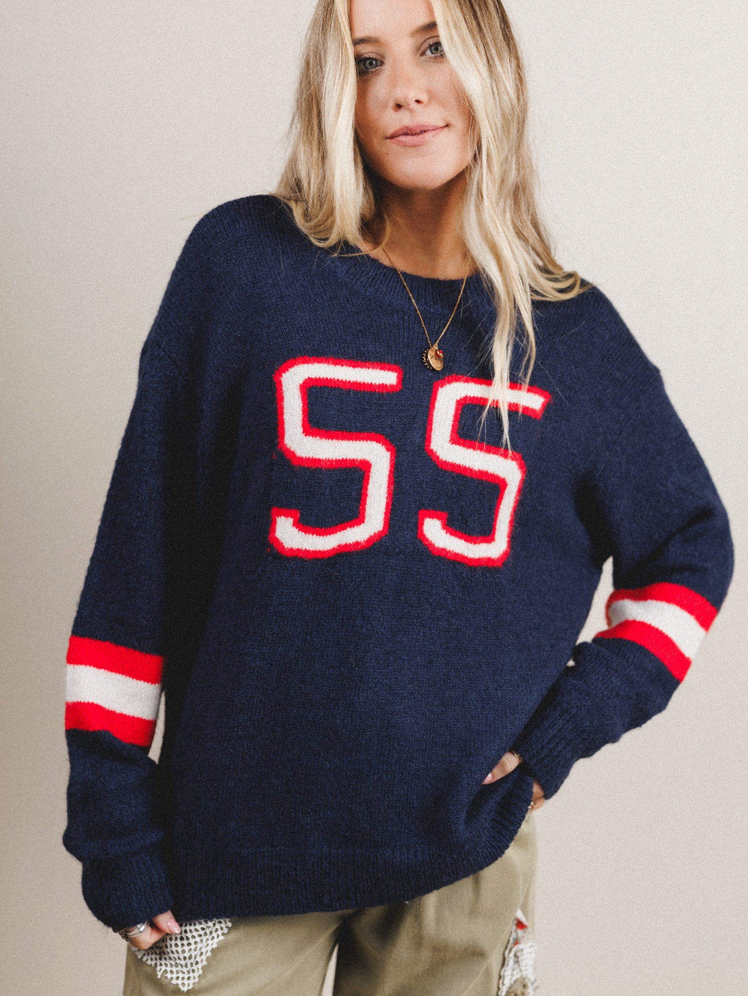 Just My Type Sweater - Navy - Image 5