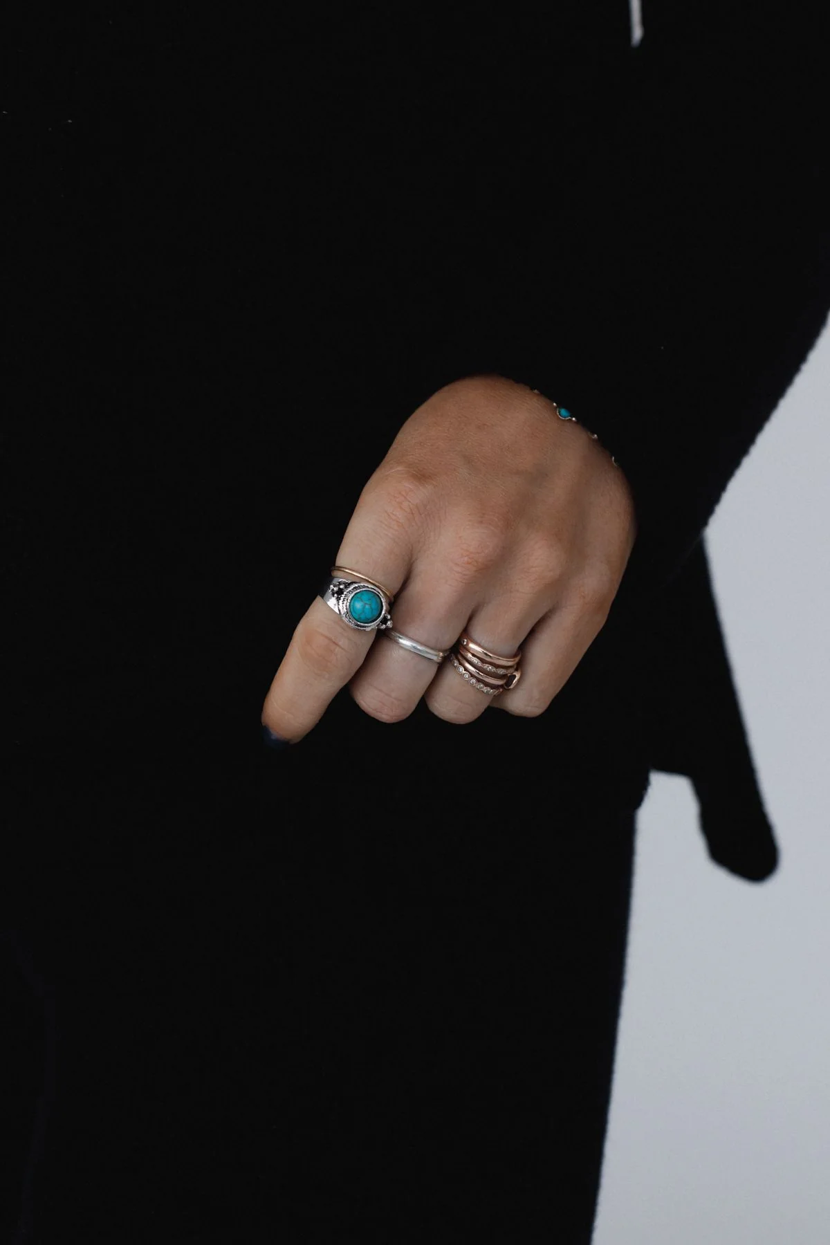 Kapalua Bay Adjustable Turquoise Ring - Silver - Image 3