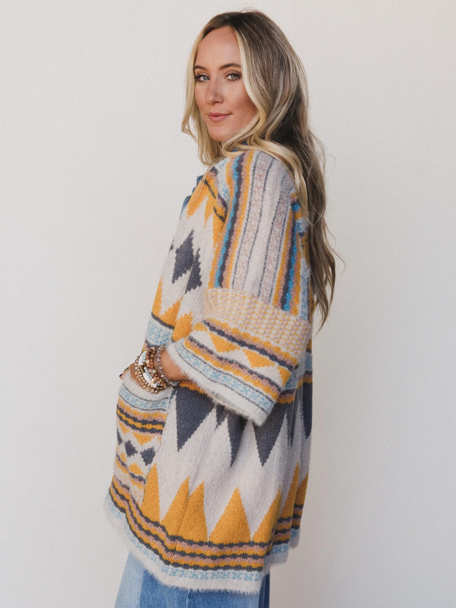 Keep It Up Oversized Cardigan - Mustard - Image 5