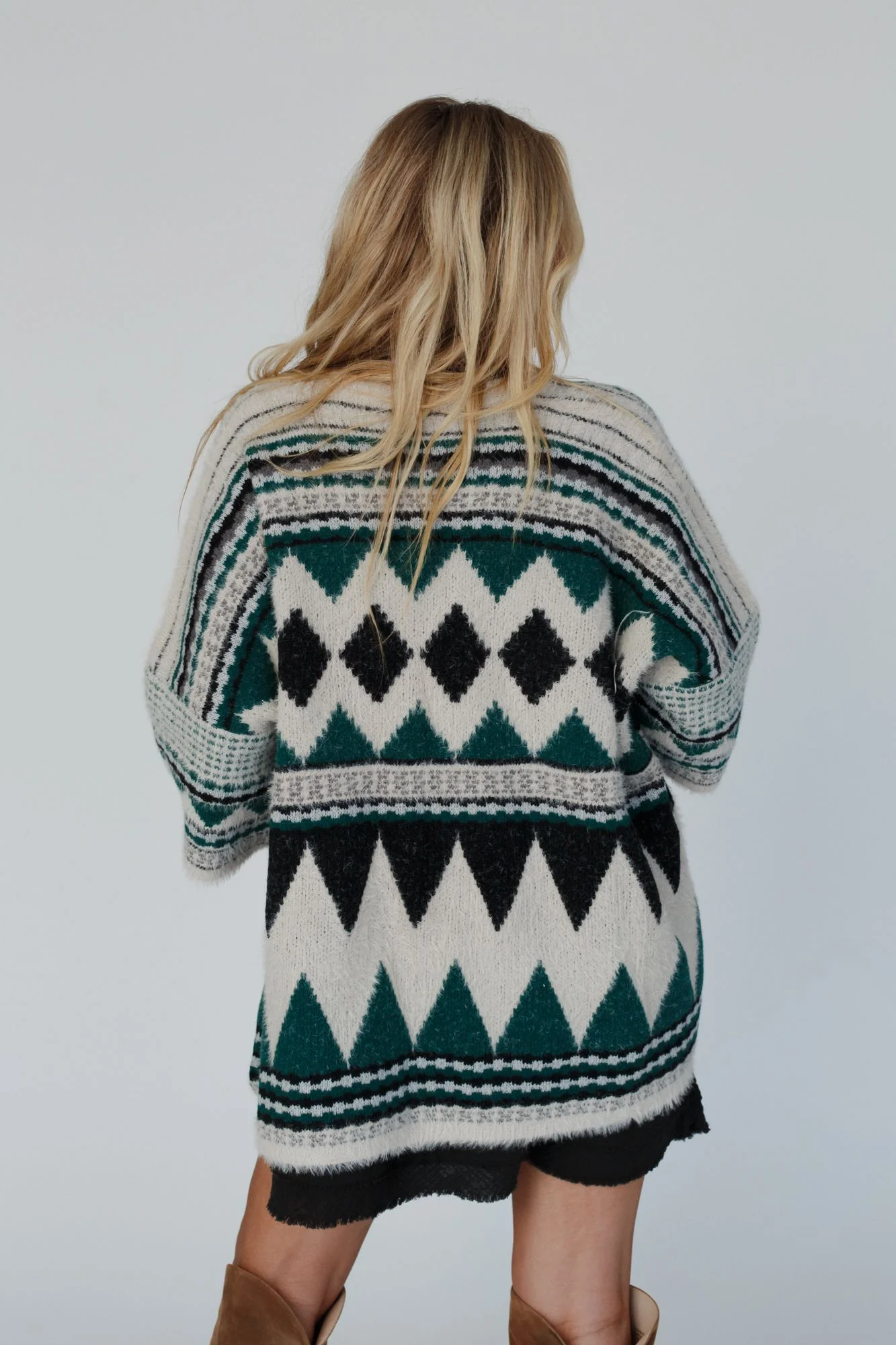 Keep It Up Oversized Cardigan - Green - Image 5