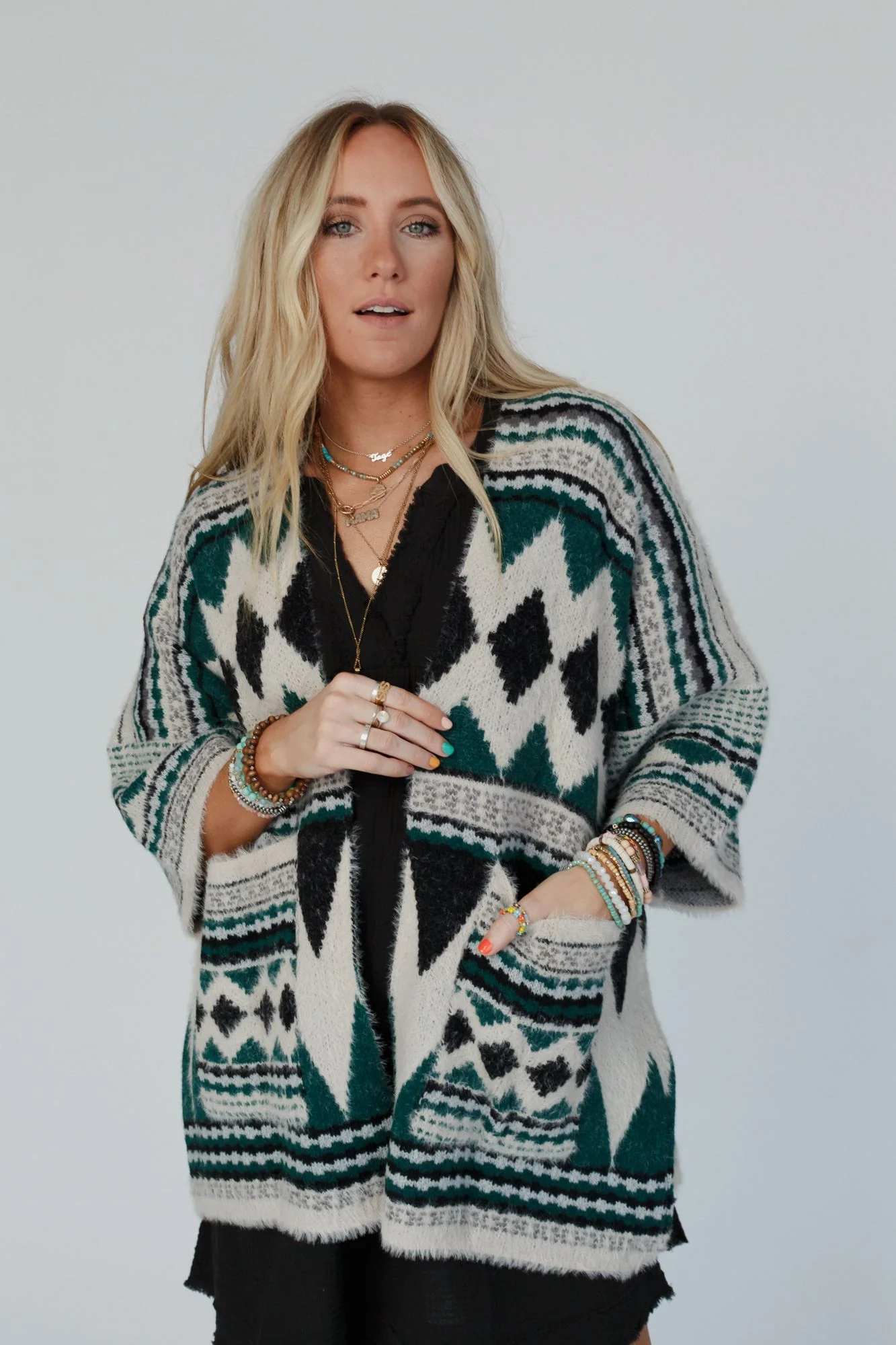 Keep It Up Oversized Cardigan - Green - Image 6