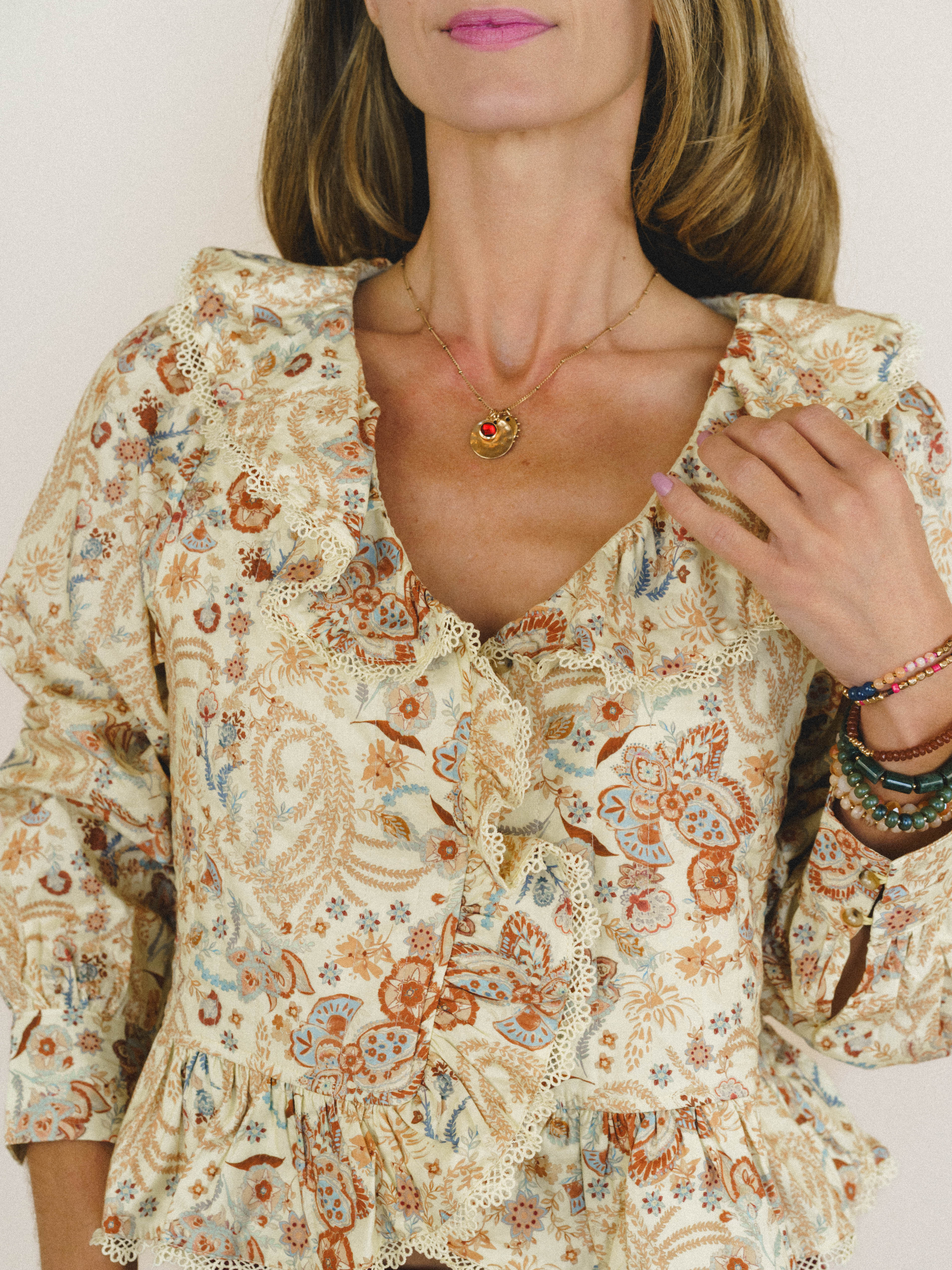 Kiss The Horizon Floral Top - Mustard - Image 2
