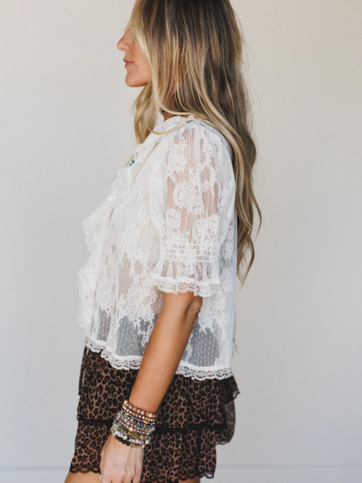 Lace Wonder Blouse - Ivory - Image 3