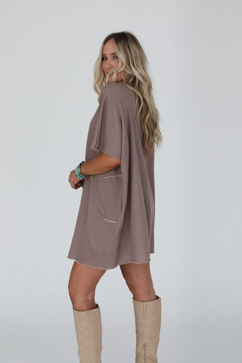 The Nest Laid Back Luxe Dress - Two Tone Mocha - Image 3