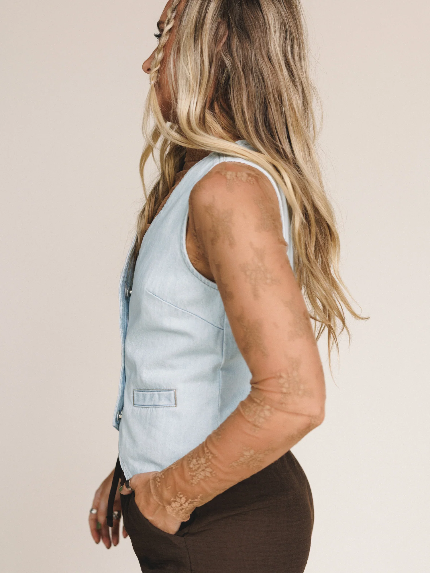 Lainey Lace Layering Top - Deep Camel - Image 3