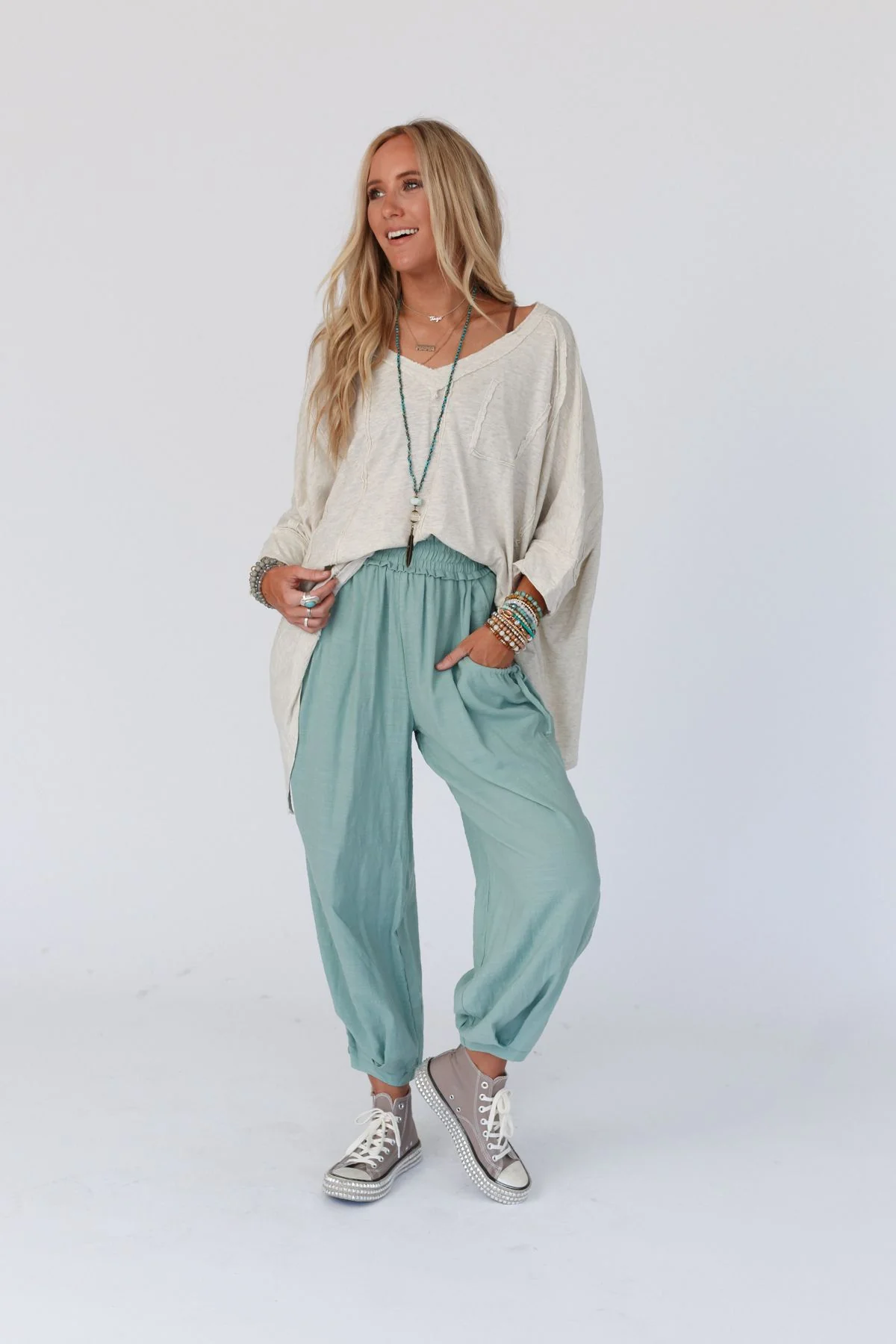 Landon Oversized Top - Oatmeal - Image 4