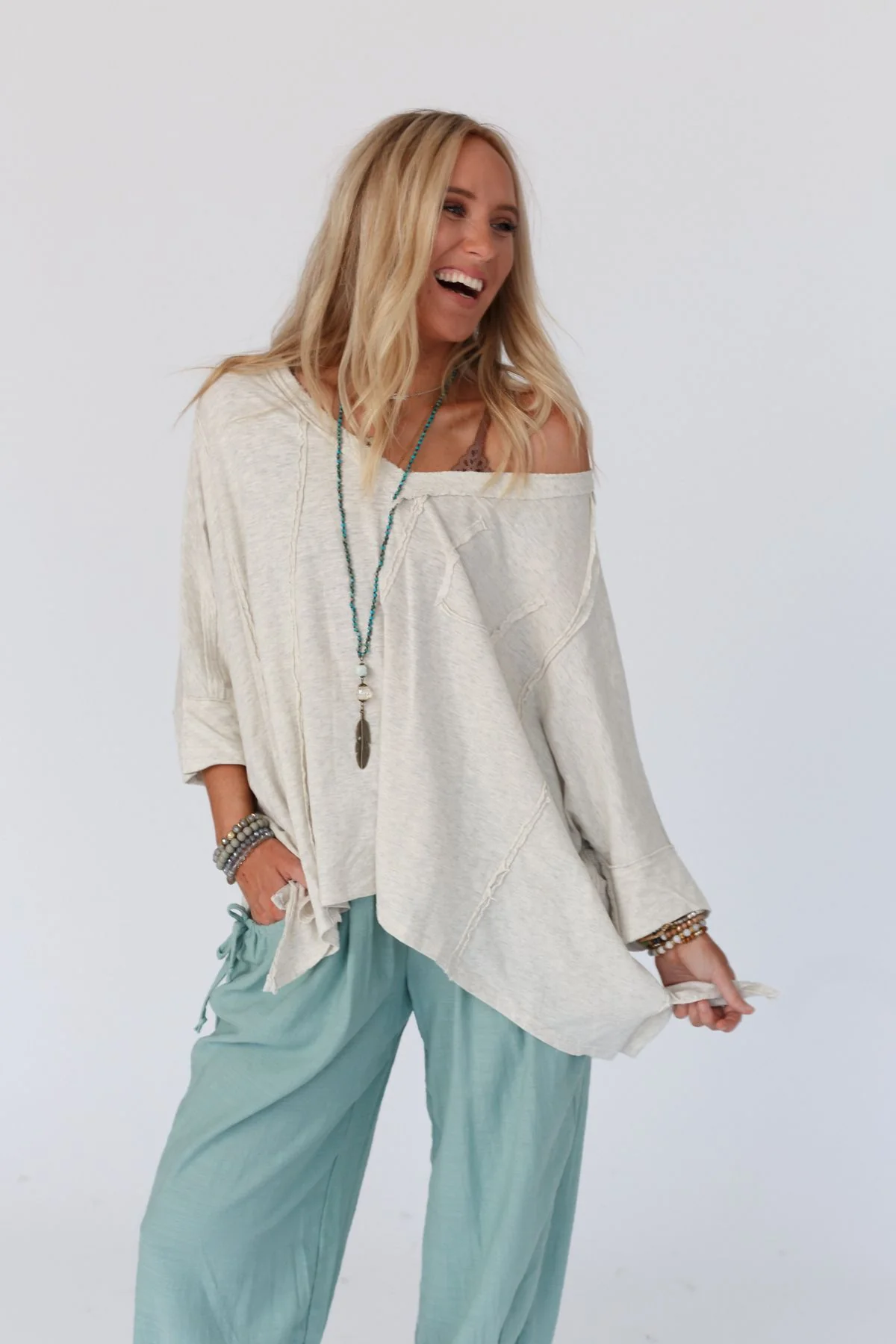 Landon Oversized Top - Oatmeal - Image 6