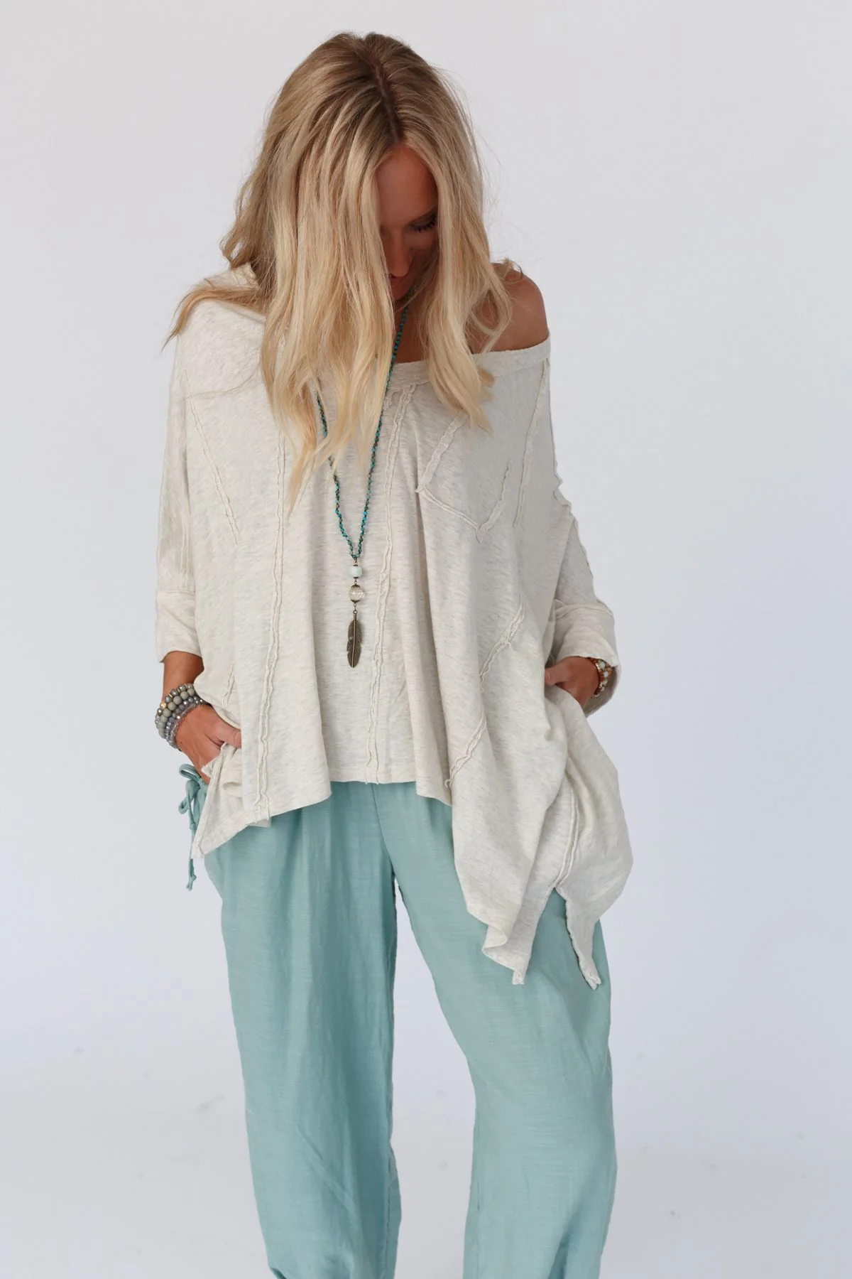 Landon Oversized Top - Oatmeal - Image 7