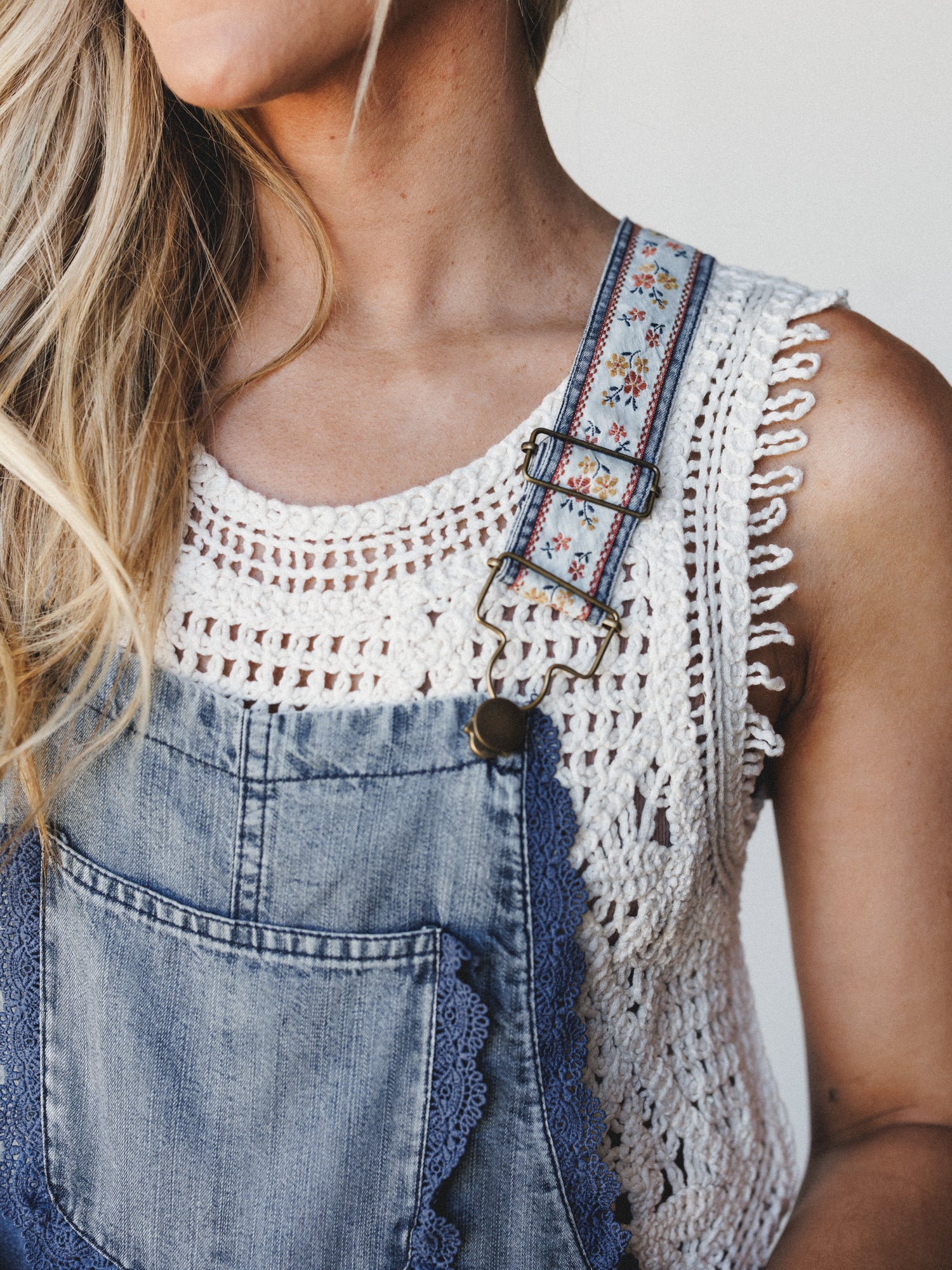 Laurel Denim Jumpsuit - Washed Denim - Image 3