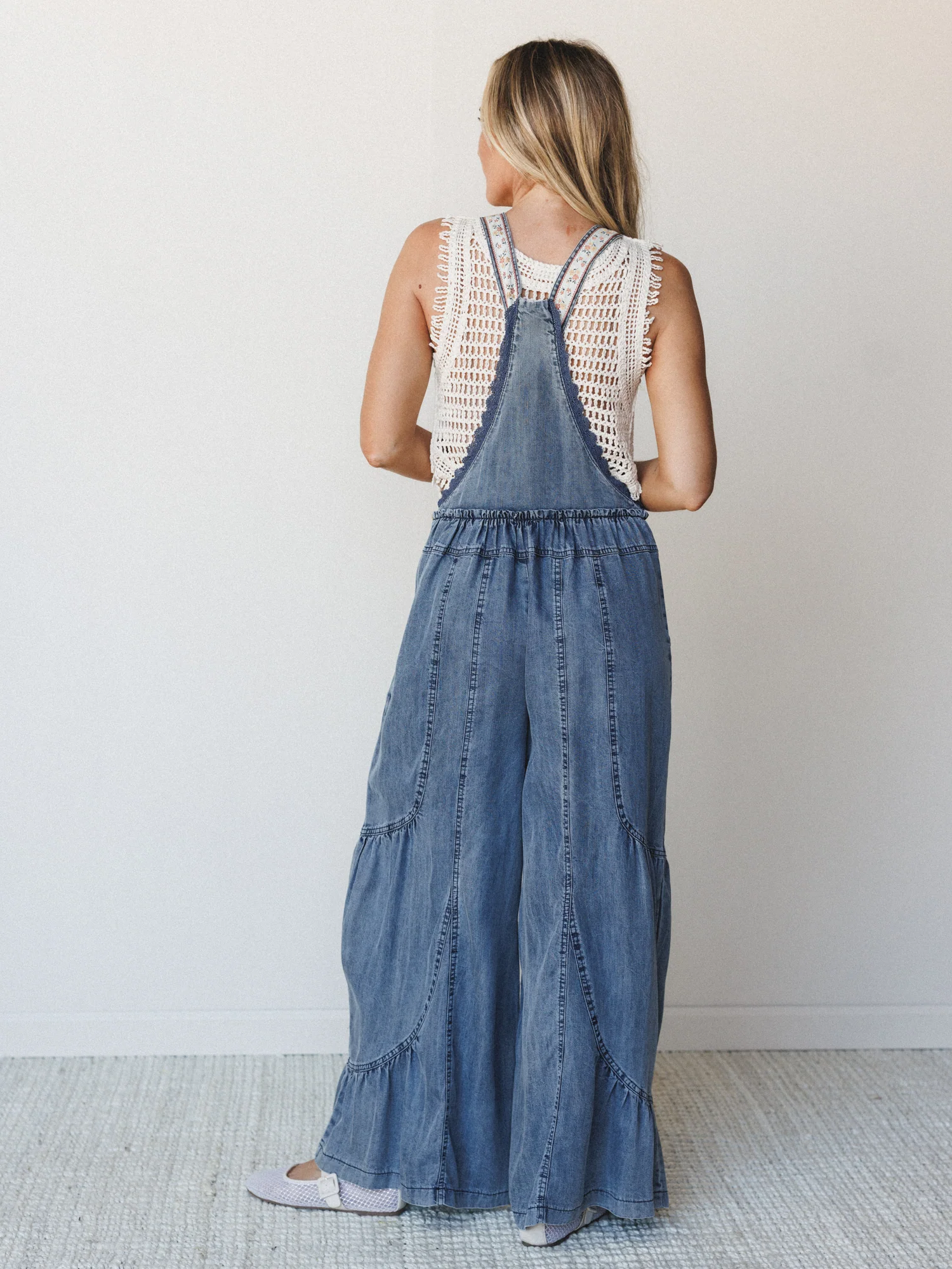 Laurel Denim Jumpsuit - Washed Denim - Image 5