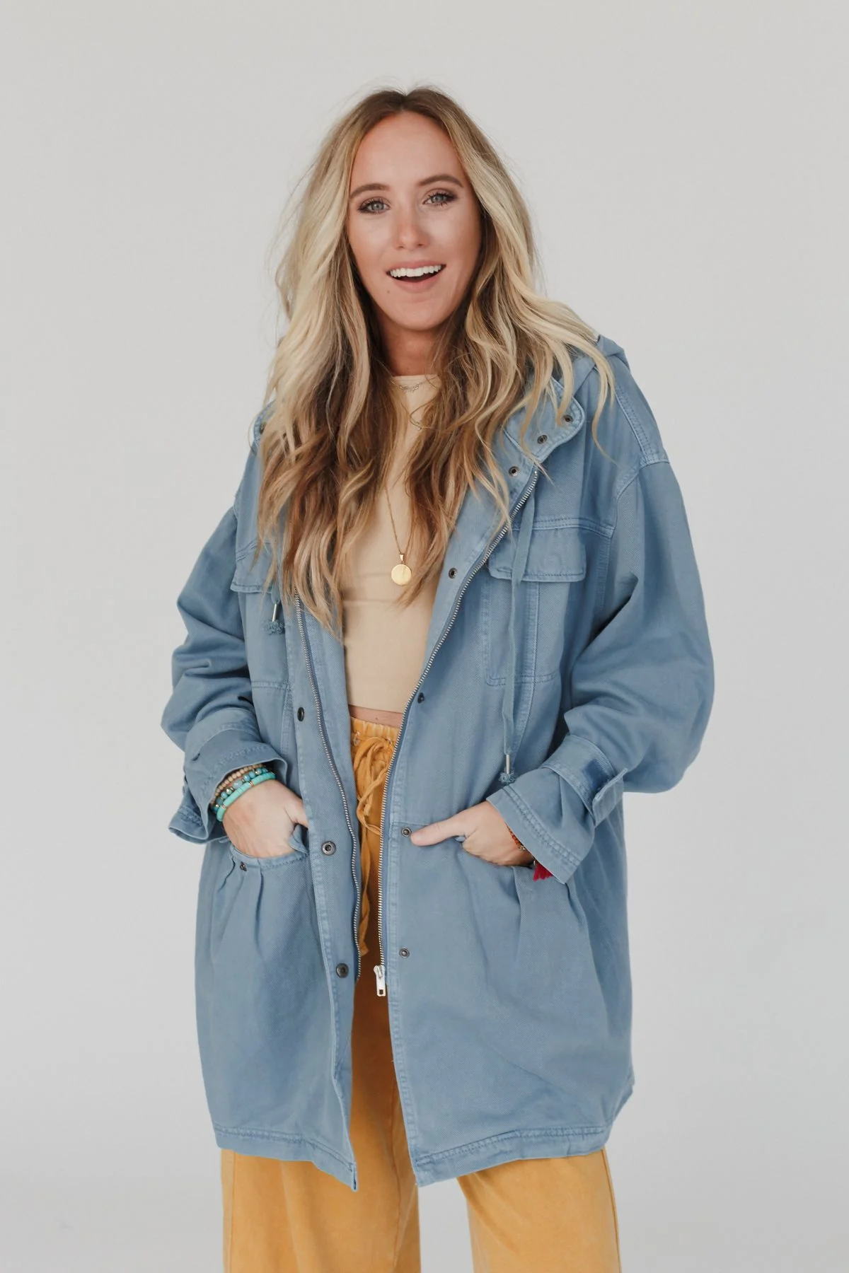 Layers On Layers Perfect Boho Parka - Denim - Image 11