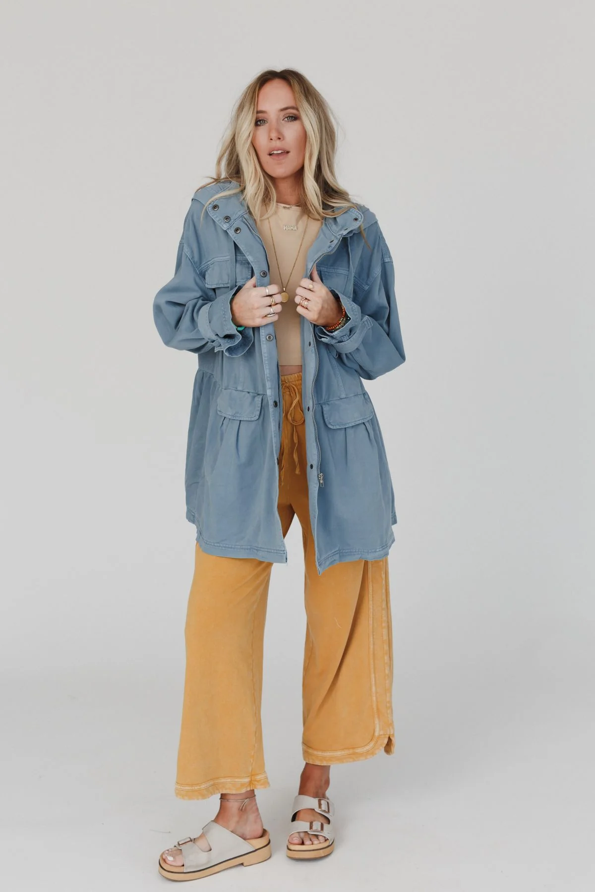 Layers On Layers Perfect Boho Parka - Denim - Image 3