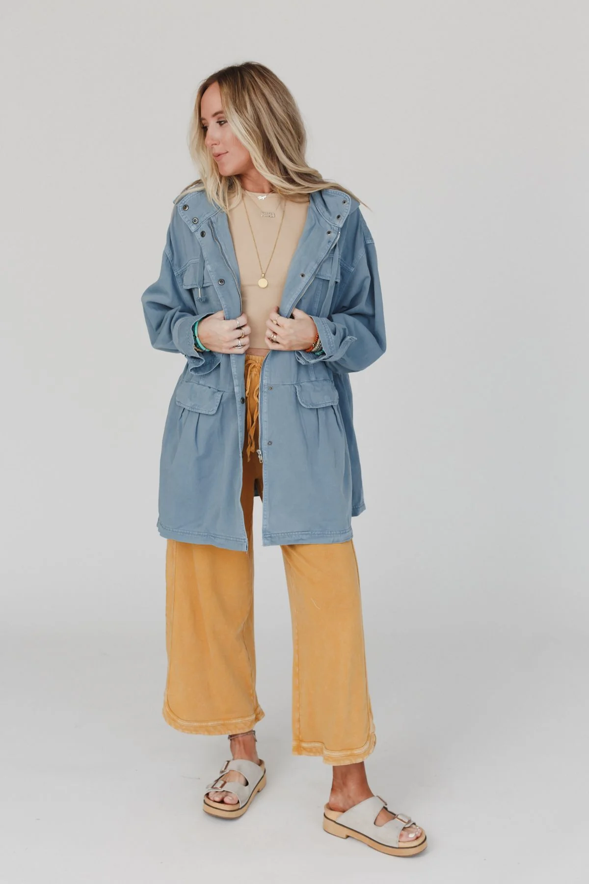 Layers On Layers Perfect Boho Parka - Denim - Image 4