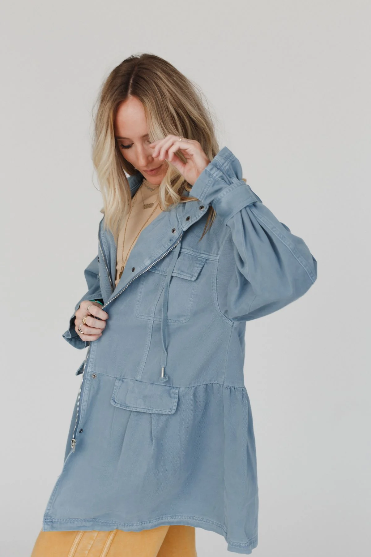 Layers On Layers Perfect Boho Parka - Denim - Image 5