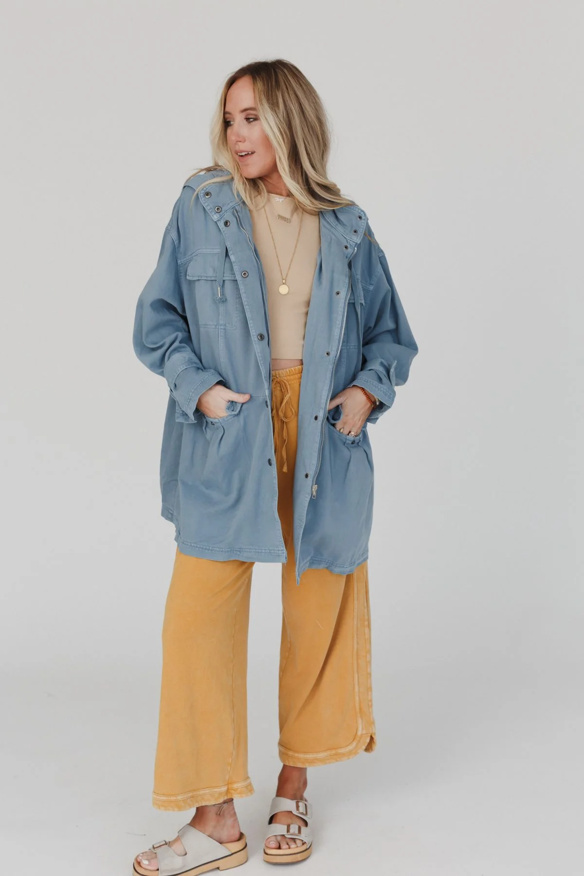 Layers On Layers Perfect Boho Parka - Denim - Image 6