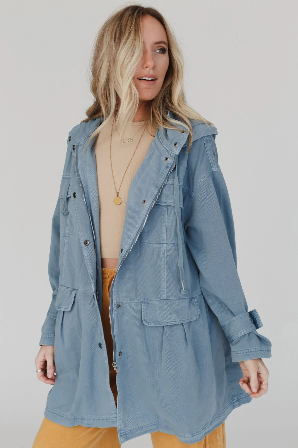 Layers On Layers Perfect Boho Parka - Denim - Image 7