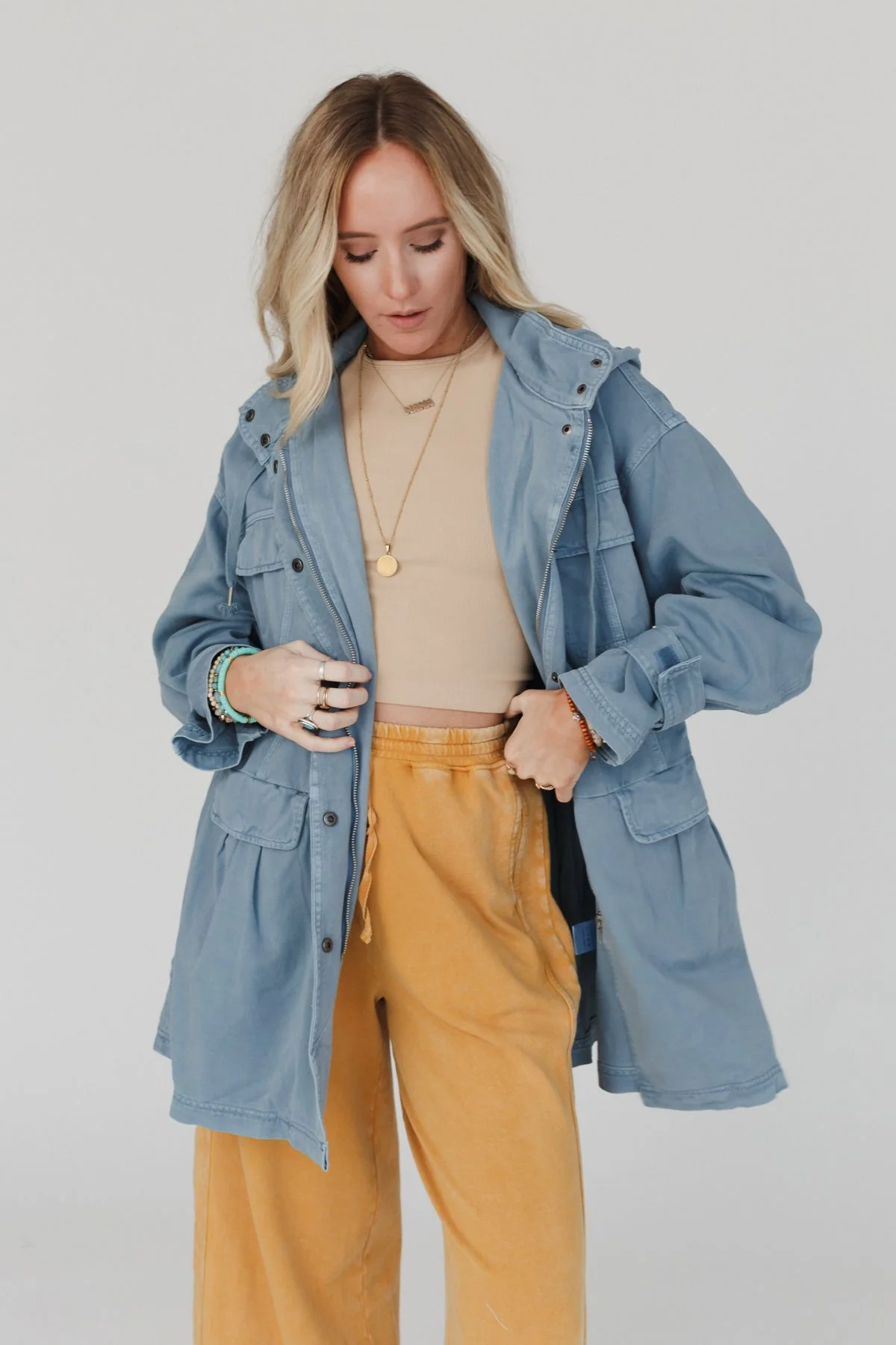 Layers On Layers Perfect Boho Parka - Denim - Image 8