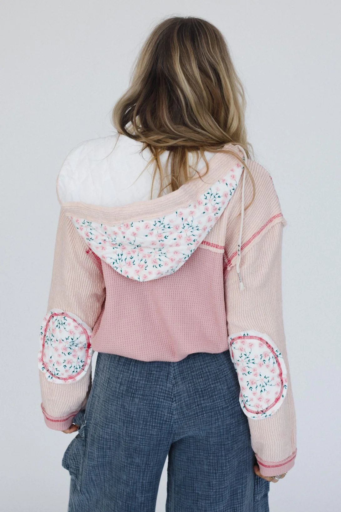 Leighton Button Up Floral Shacket - Pink - Image 5