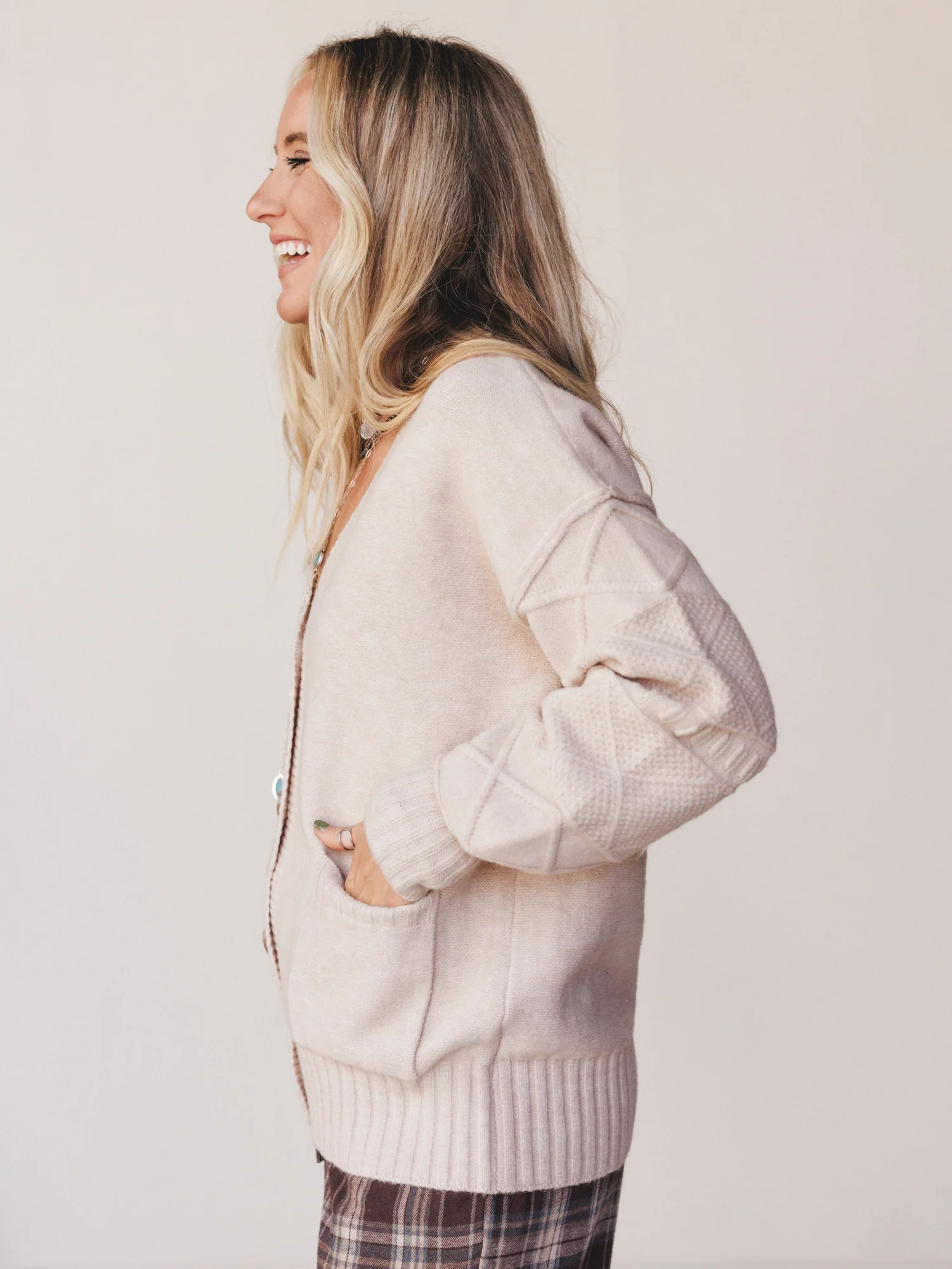 Let It Wander Cardigan - Oatmeal - Image 4