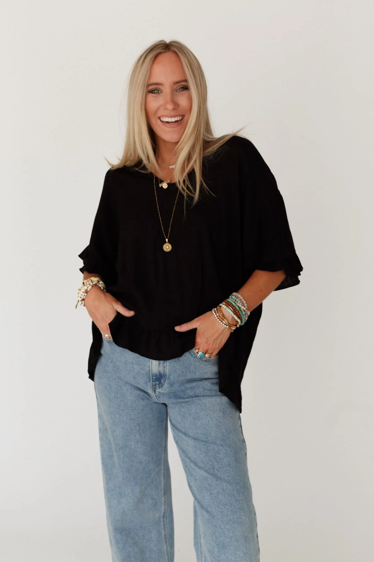 The Nest Let Me Be Ruffled Top - Black - Image 4