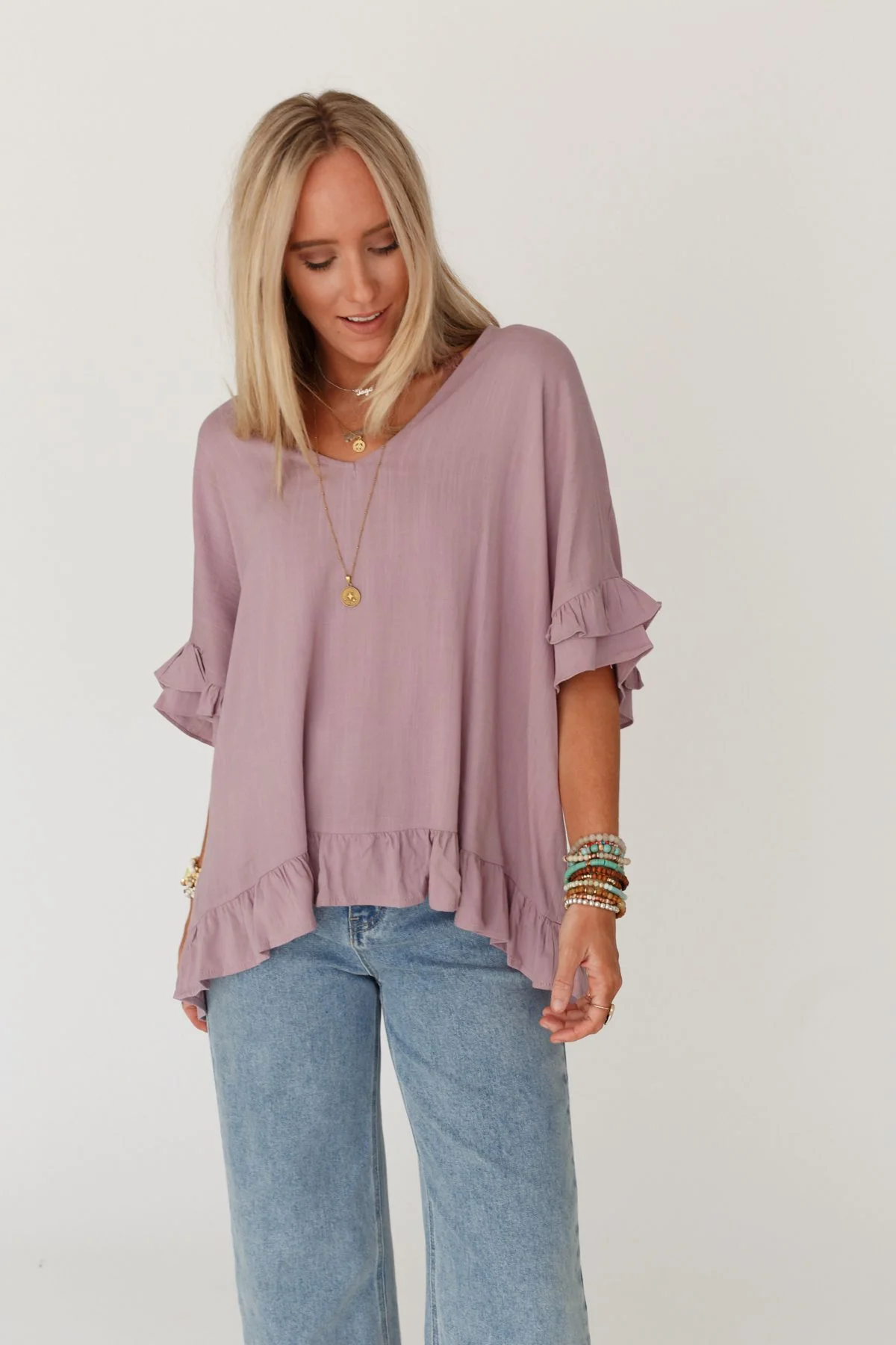 The Nest Let Me Be Ruffled Top - Pale Plum - Image 4