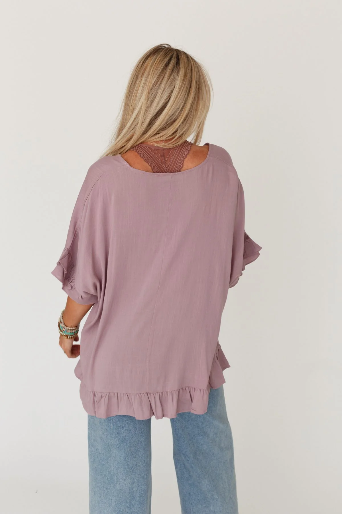 The Nest Let Me Be Ruffled Top - Pale Plum - Image 8