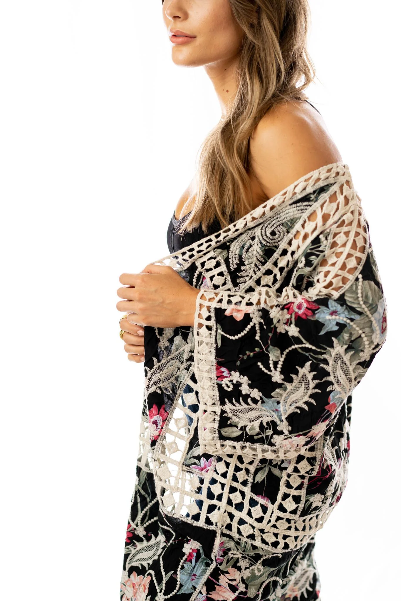 Let's Get Tropical Kimono - Black - Image 5