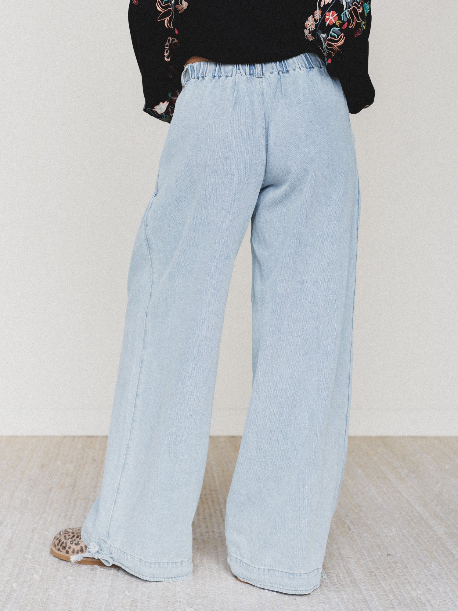 Lets Jet Set Wide Leg Pants - Light Denim - Image 5