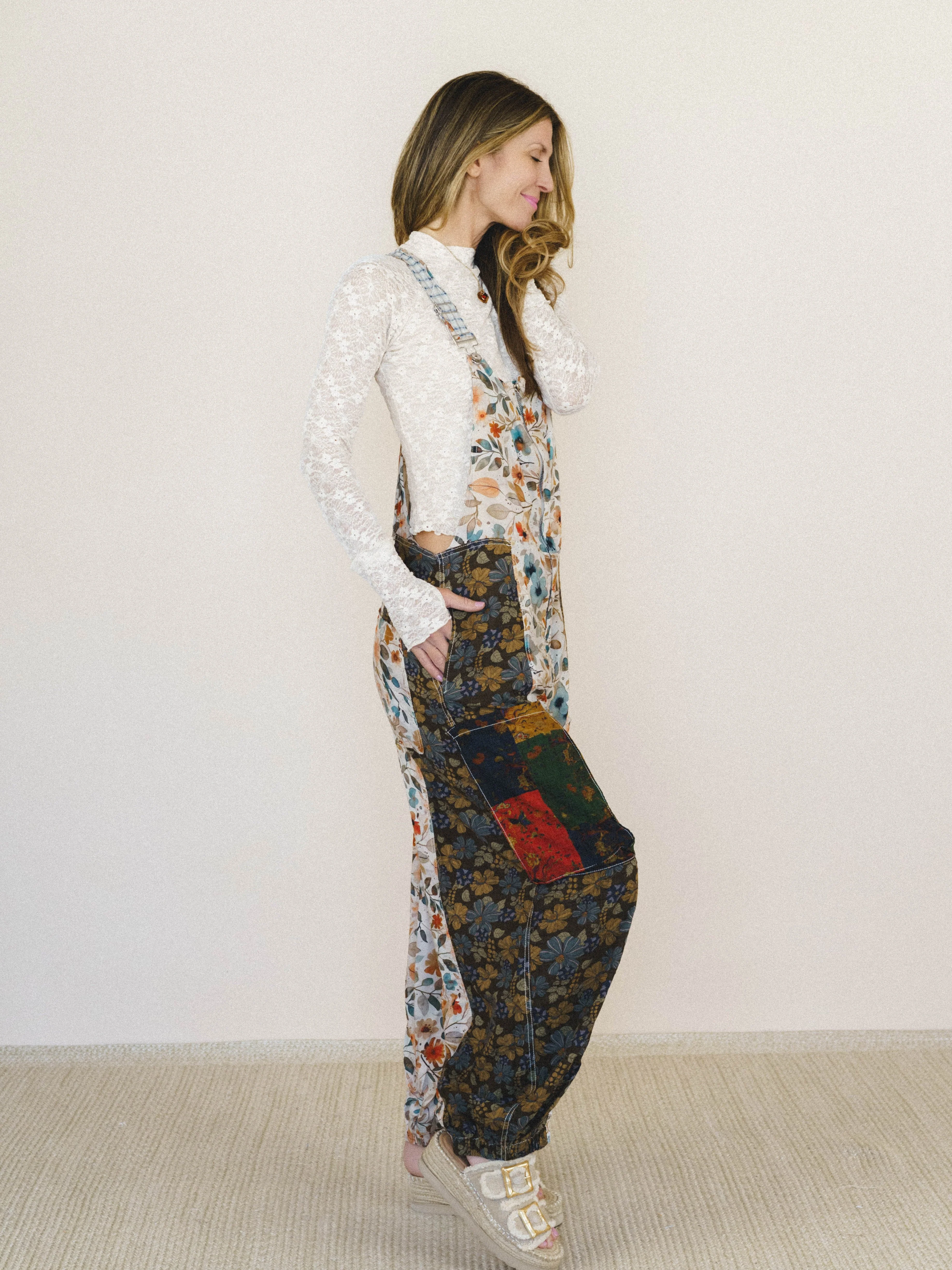 Life in Bloom Overalls - Natural Multi - Image 5
